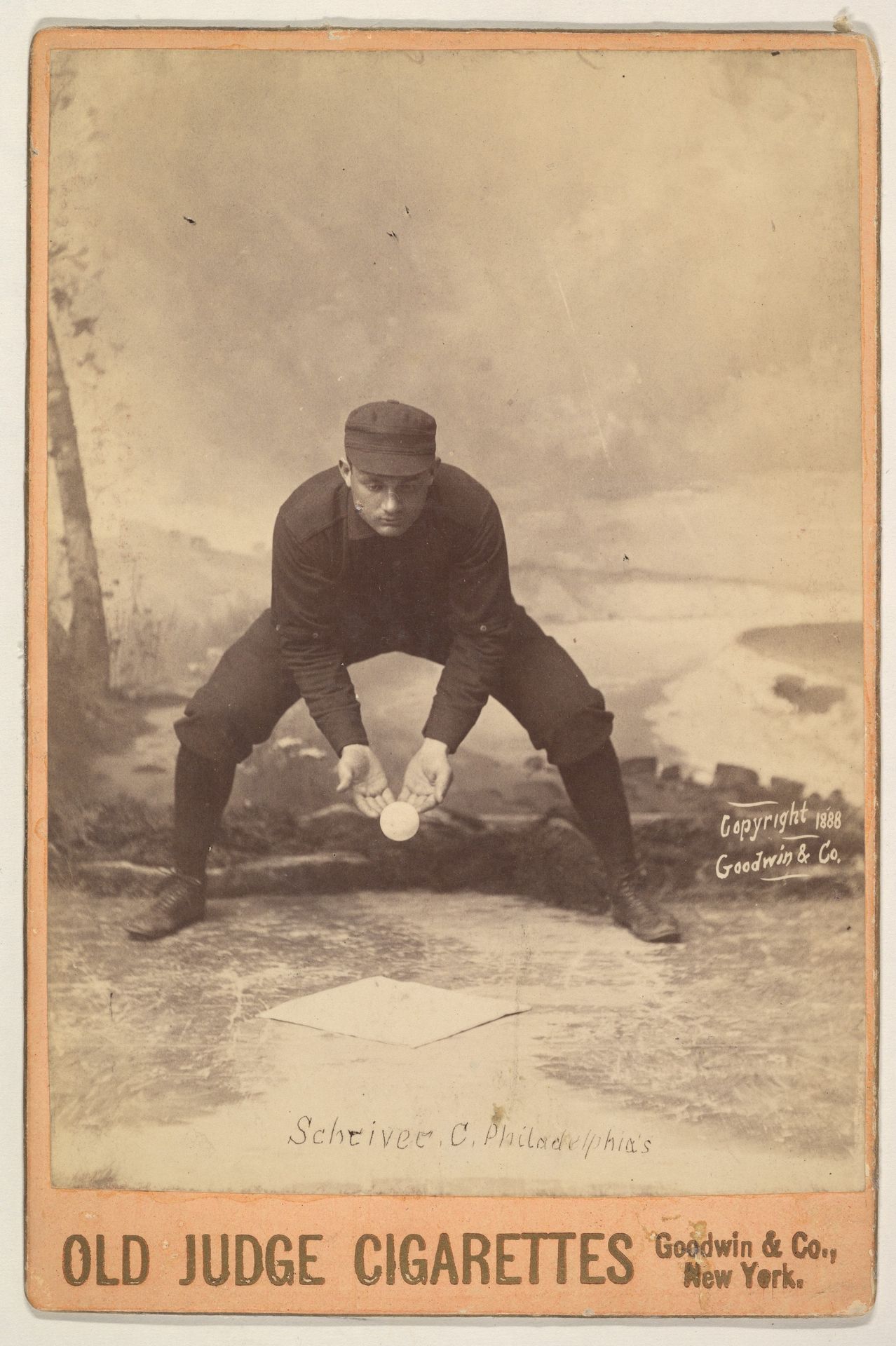 Schriver, Catcher, Philadelphia, from the series Old Judge Cigarettes by Goodwin & Company