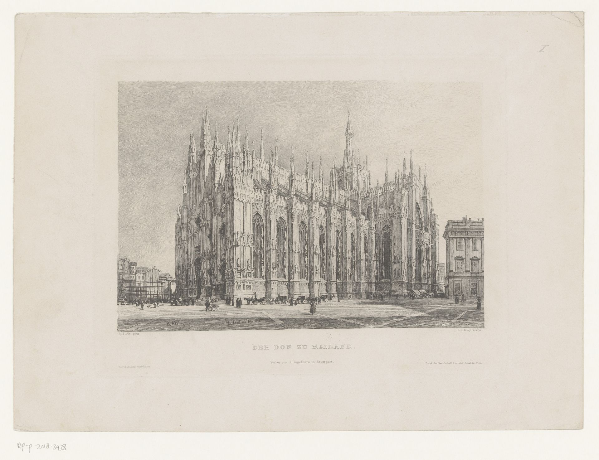 Gezicht op de Kathedraal van Milaan by Karl Ritter von Siegl