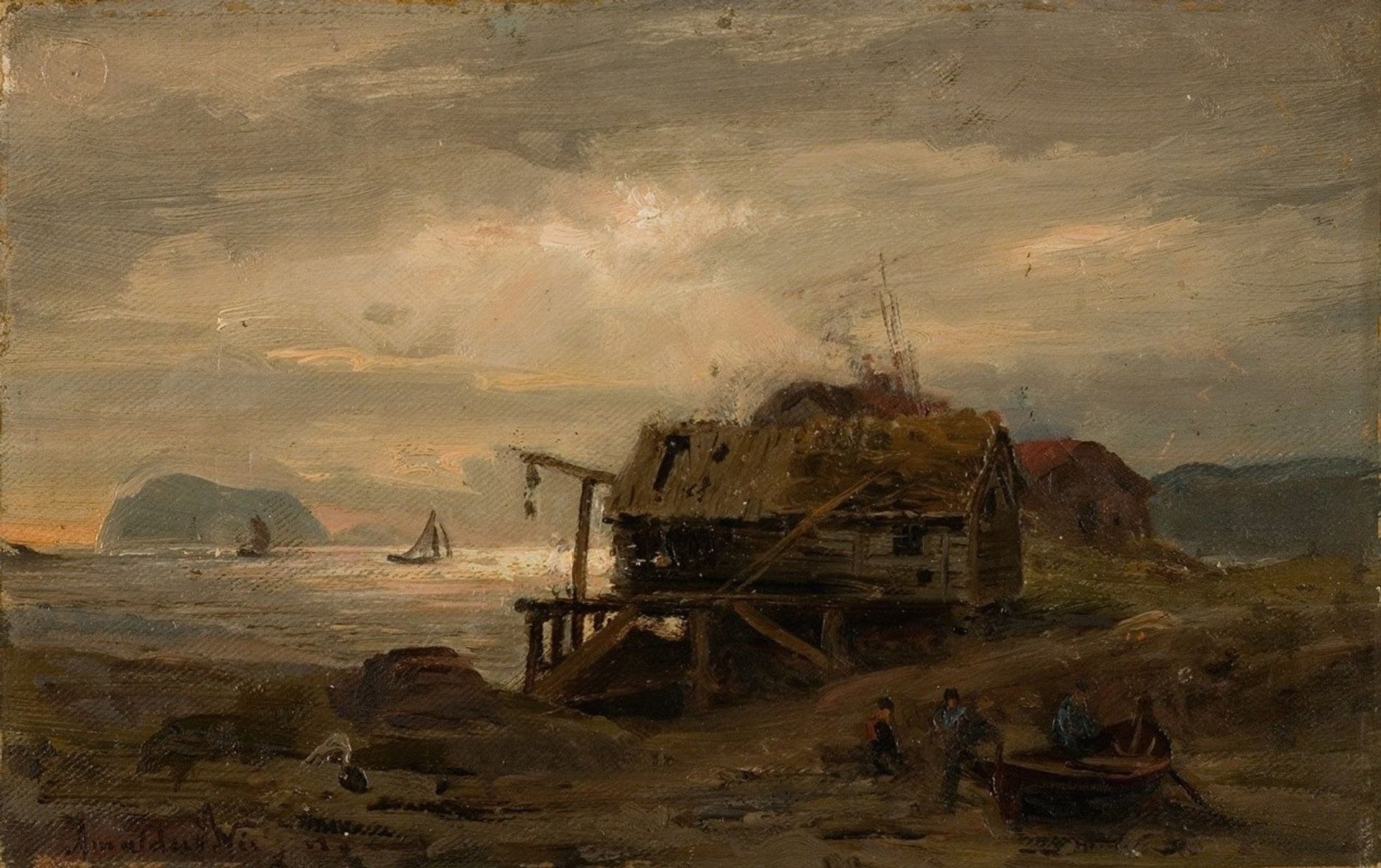 Fiskerhytter, Kinn by Amaldus Nielsen