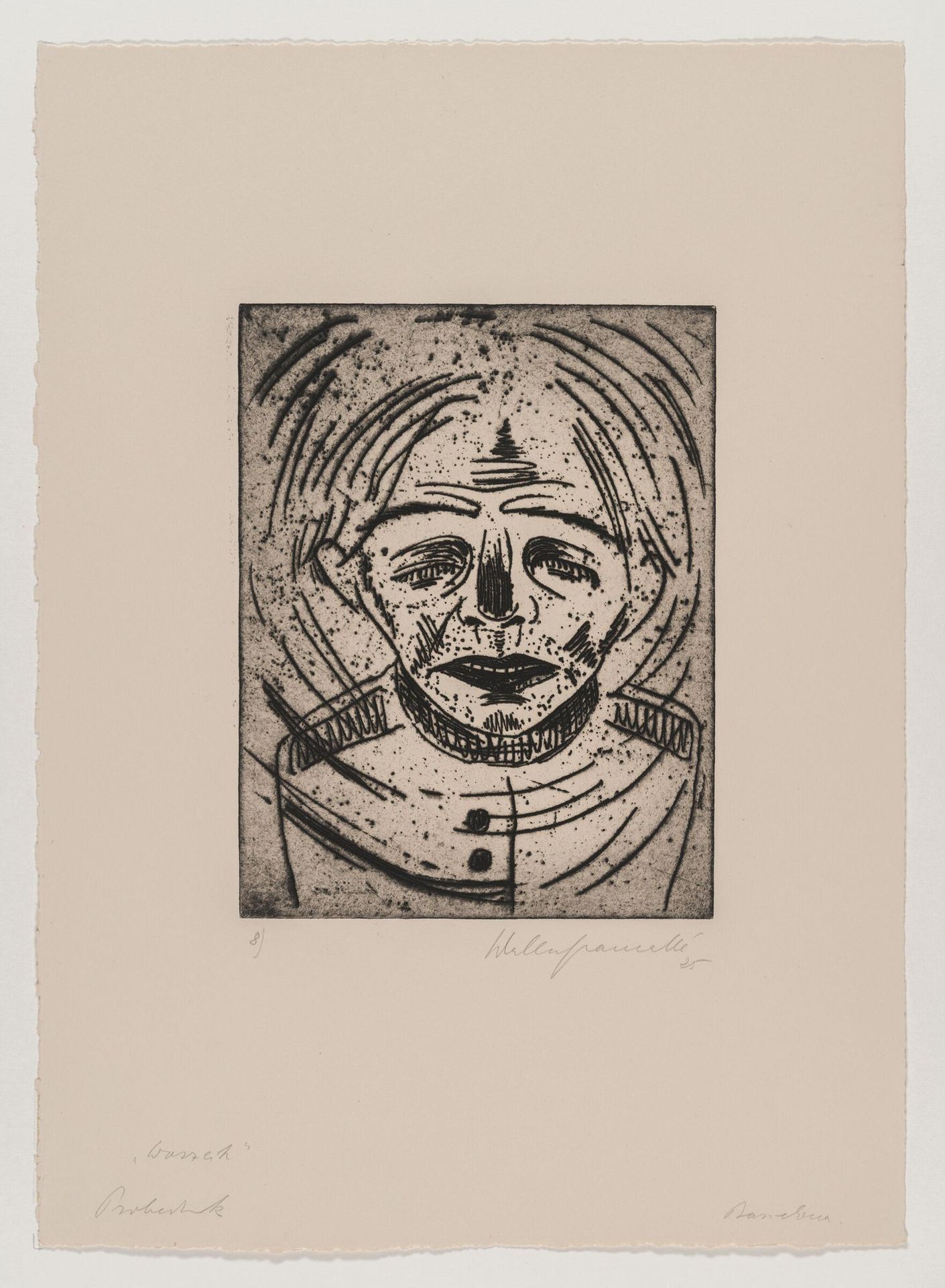 Sheet VIII, Large Head of Wozzeck, Completely Desperate by Walter Gramatté