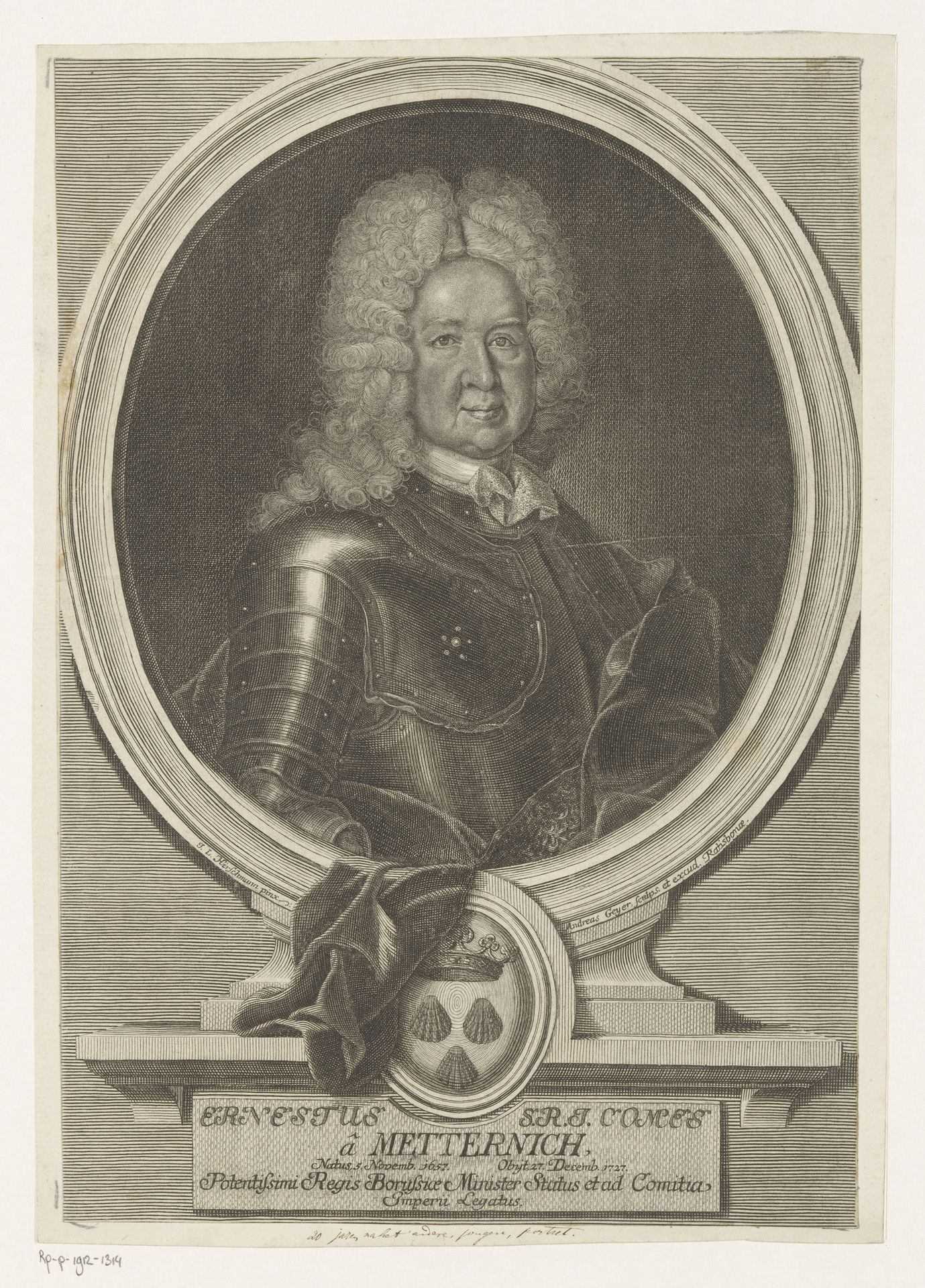 Portret van Ernst Graf von Metternich by Andreas Geyer