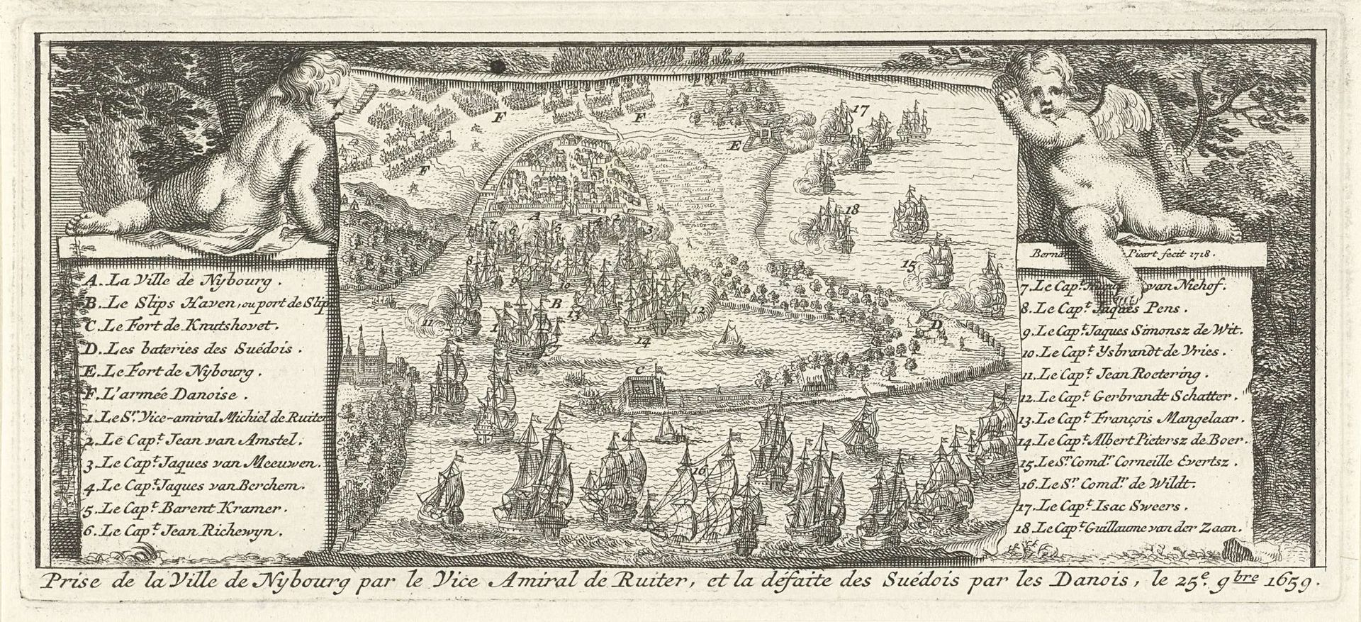 Inname van de stad Nyborg door Michiel de Ruyter, 1659 by Bernard Picart
