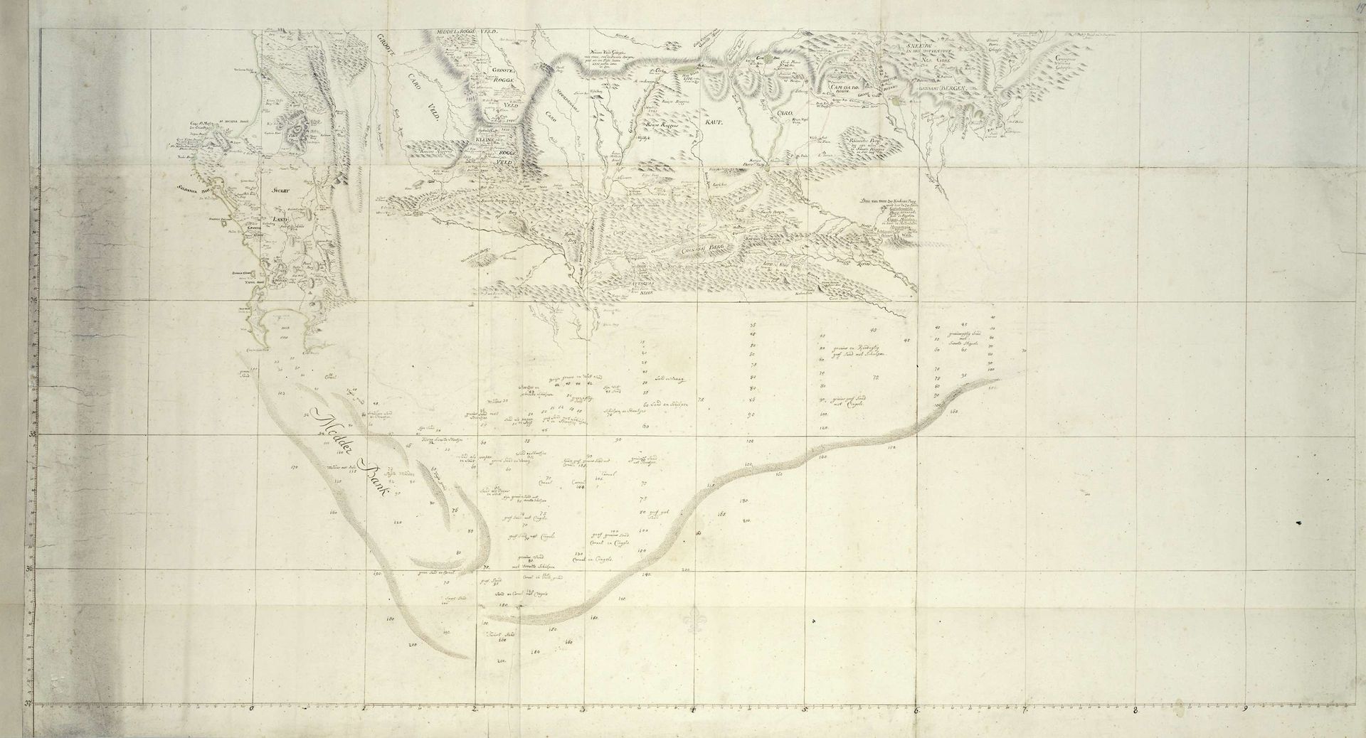 Map of the Southern Part of South Africa by Robert Jacob Gordon