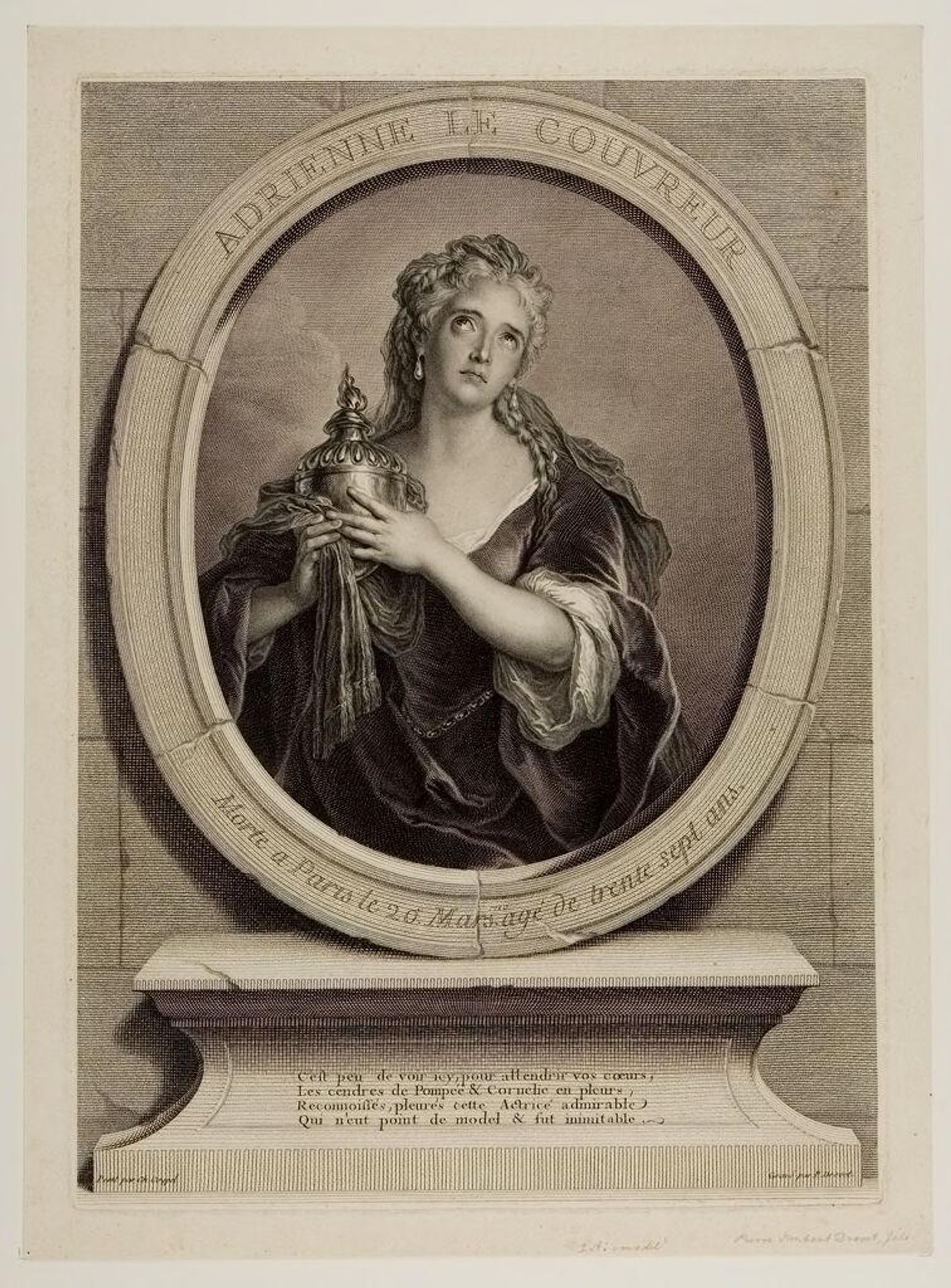 Adrienne Lecouvreur (as Cornelia) by Pierre Drevet