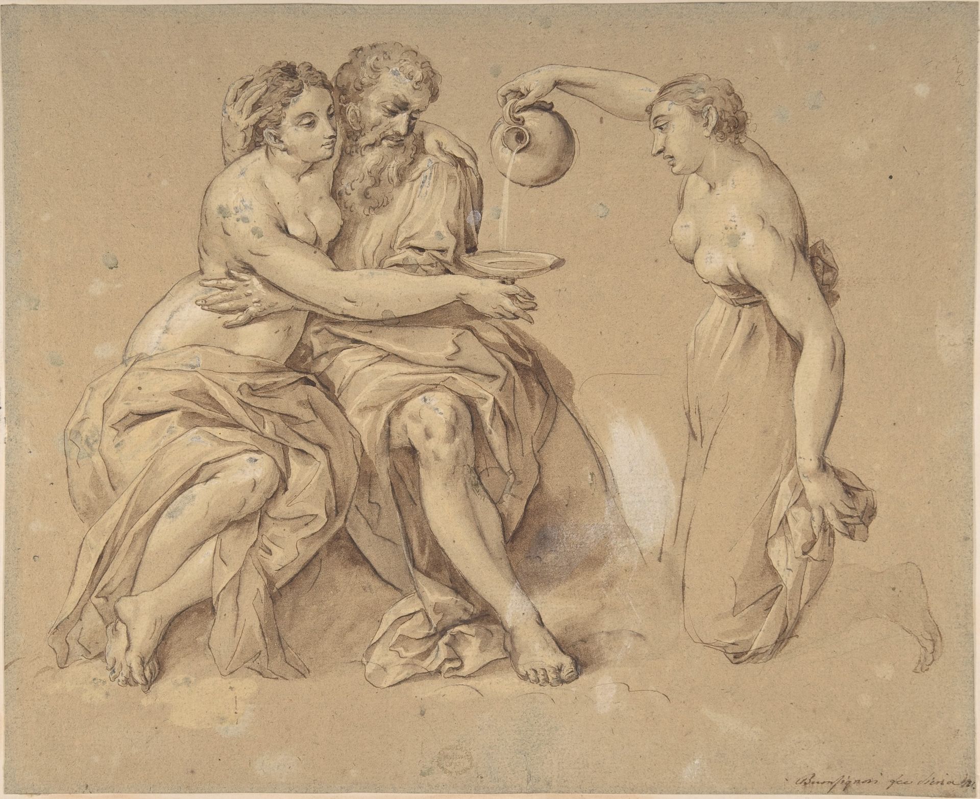 Lot and his Daughters by Anonymous