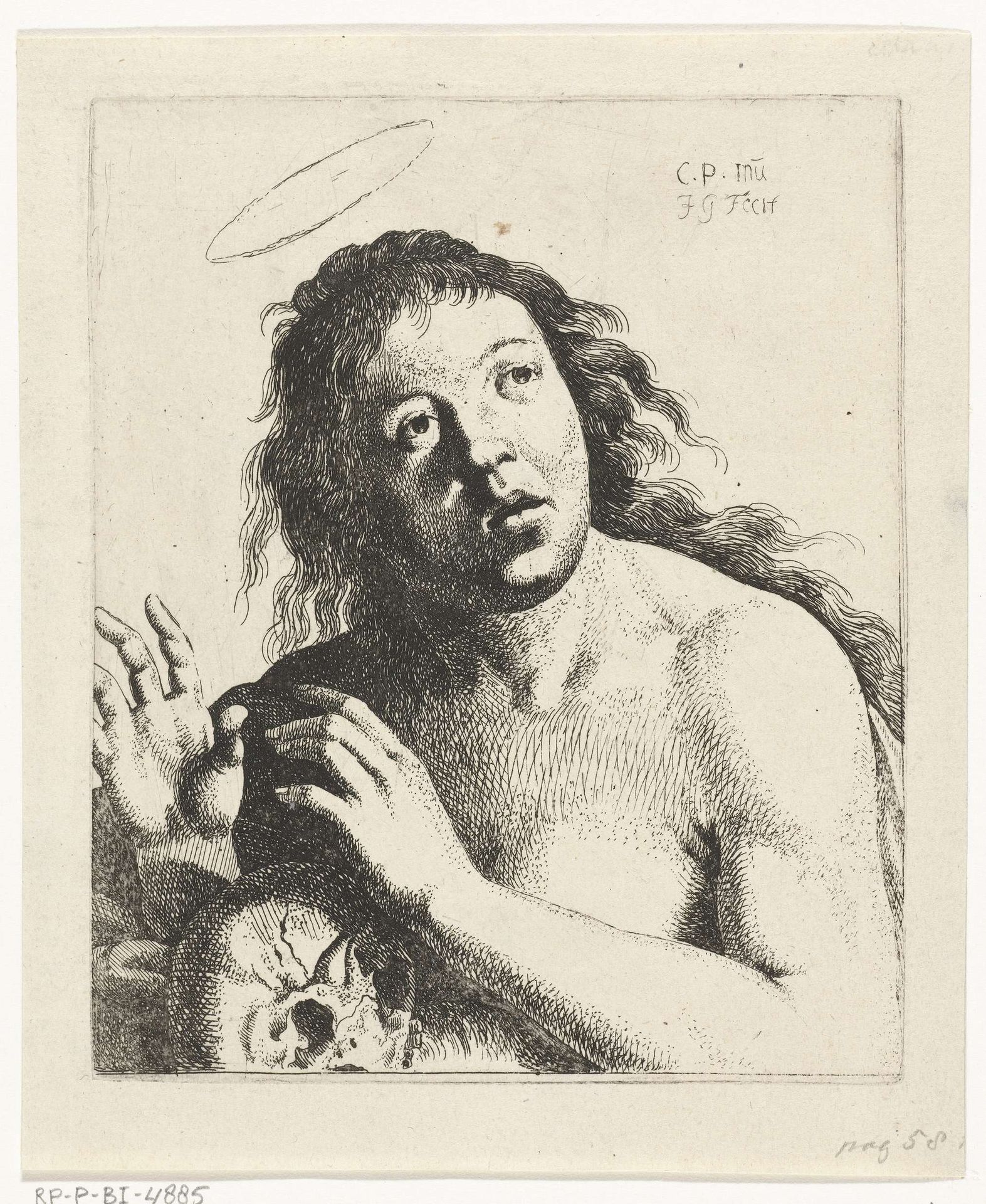 Boetvaardige Maria Magdalena met schedel en aureool by Jan Gerritsz van Bronckhorst