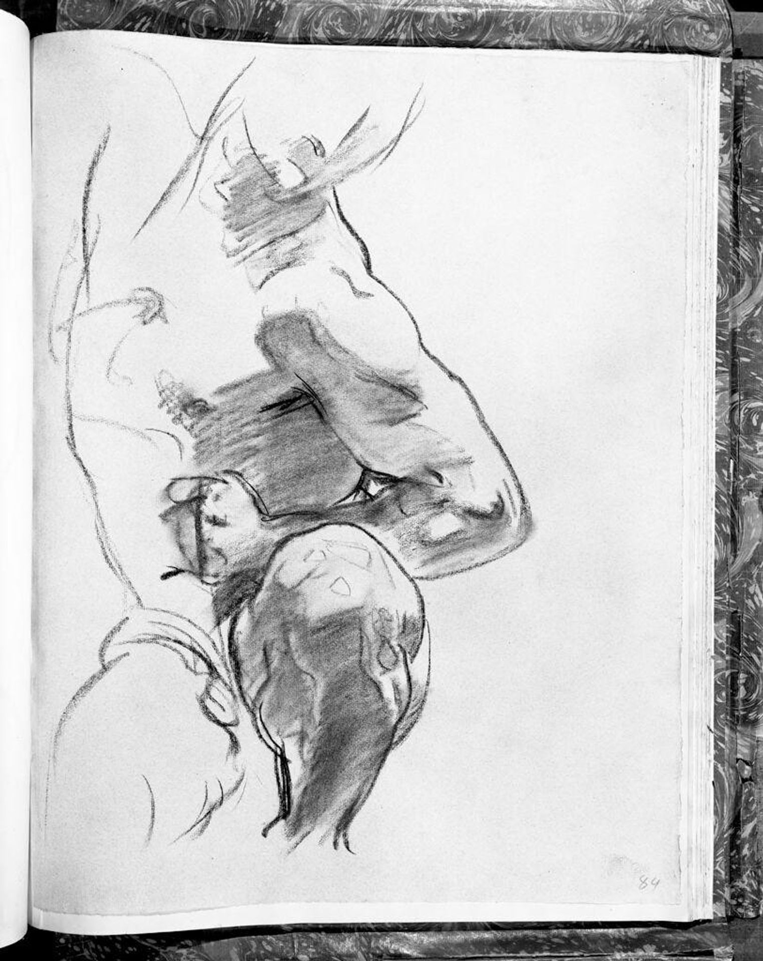 Study of Torso and Leg for one of Angels at Right, "Israel and the Law," Boston Public Library by John Singer Sargent
