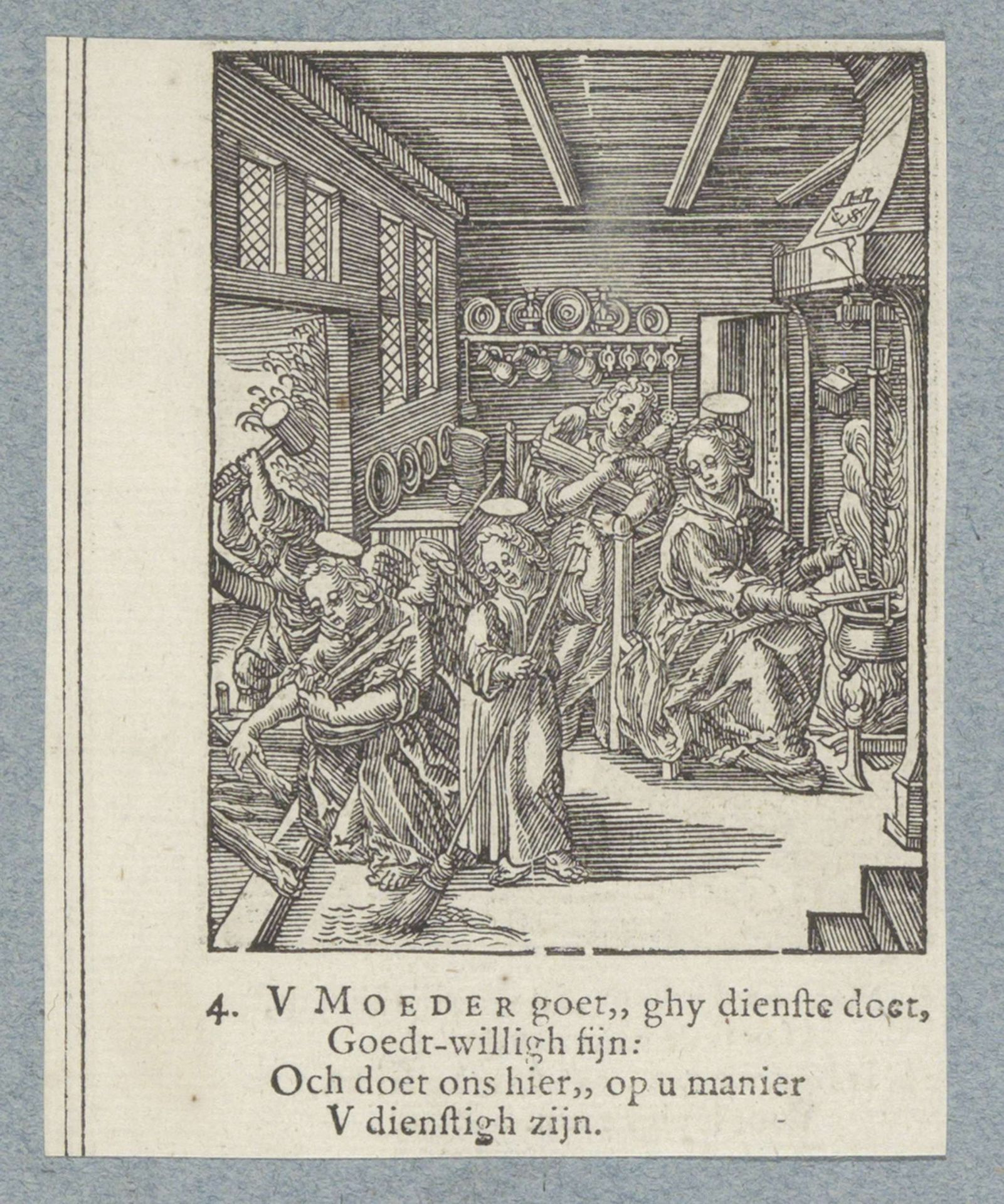 Christuskind veegt de vloer by Christoffel van (II) Sichem