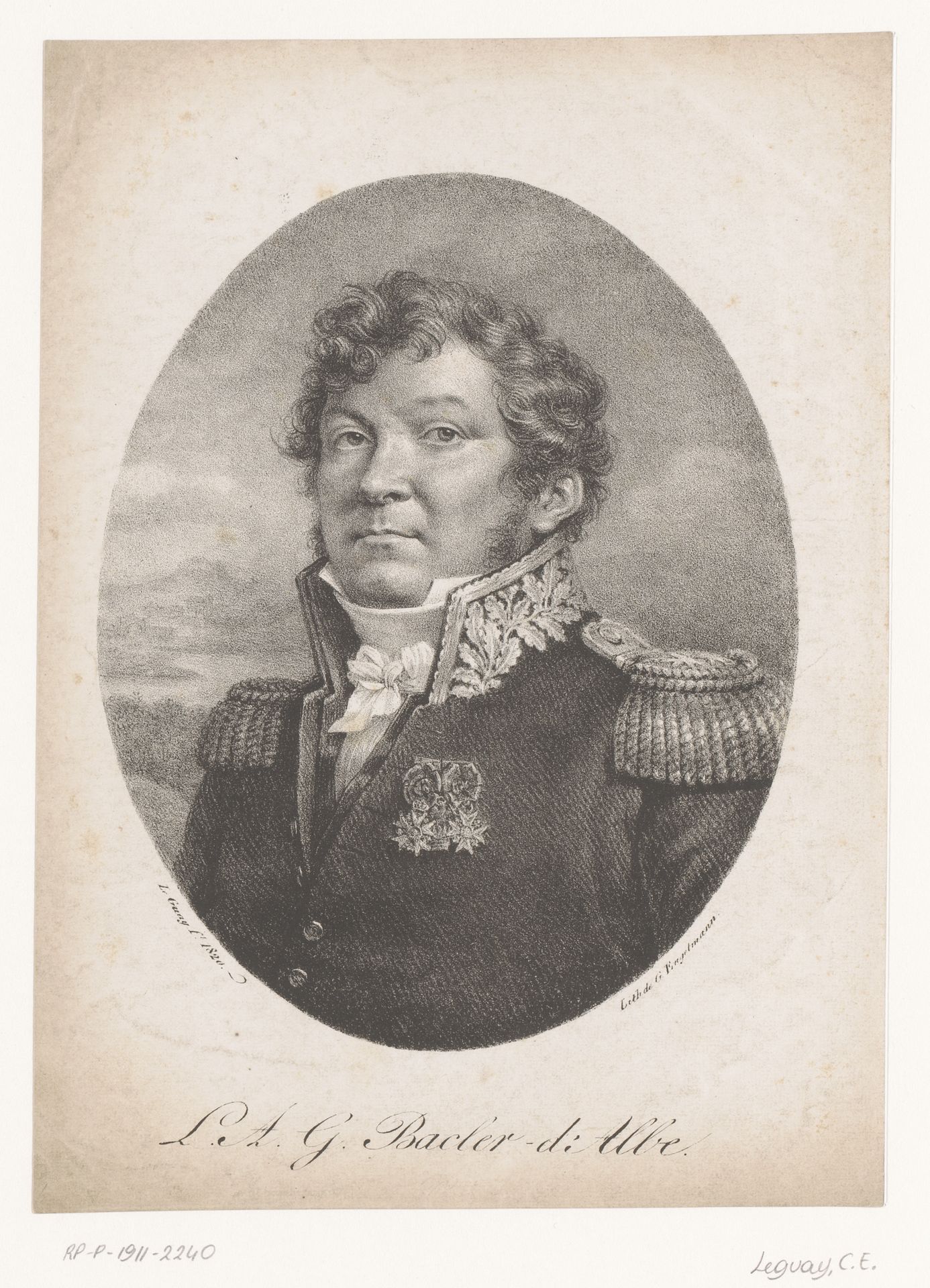 Portret van Louis Albert Guislain Bacler d'Albe by Etienne Leguay
