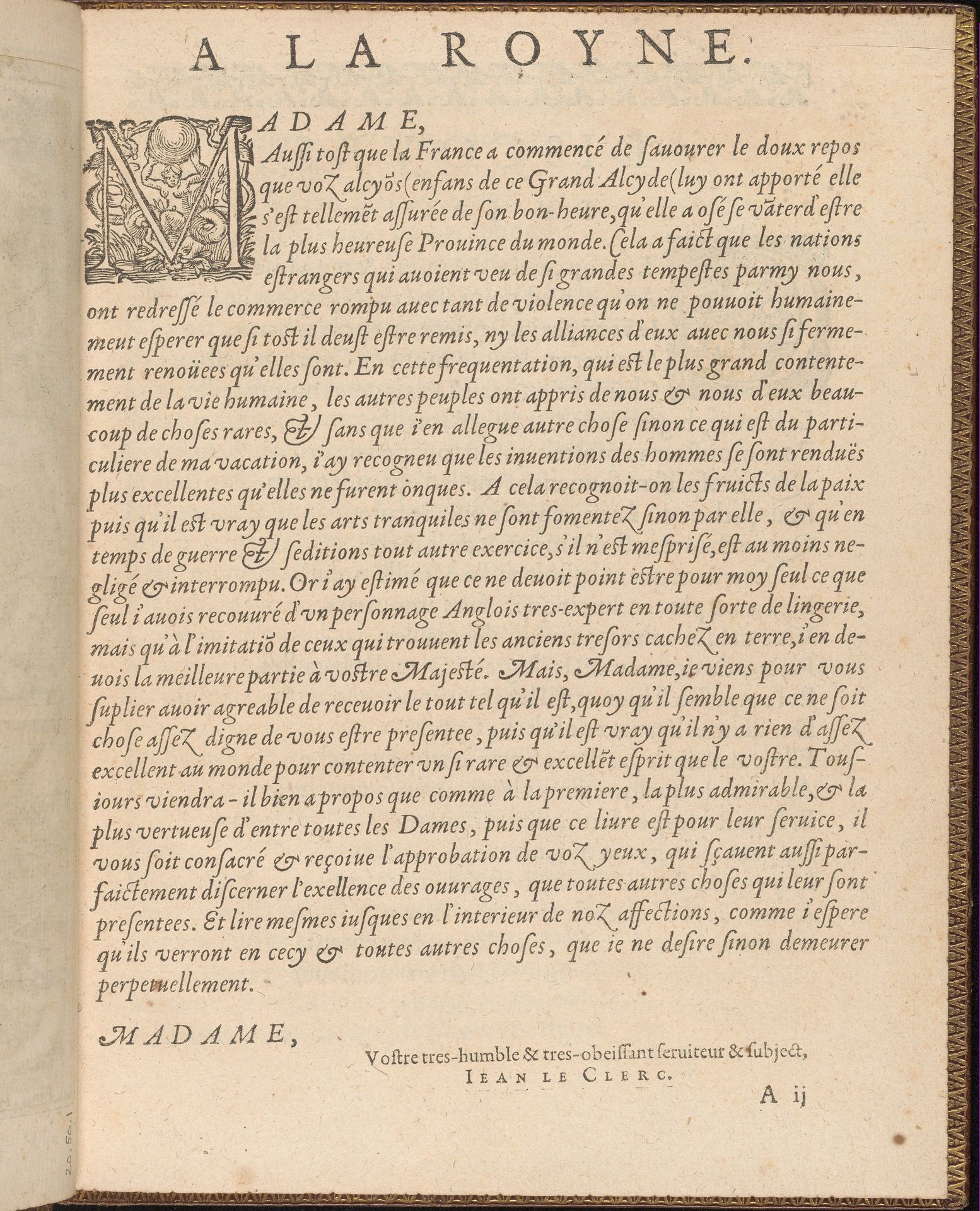 La Pratique de l'Aiguille, page 2 (recto) by Matthias Mignerak