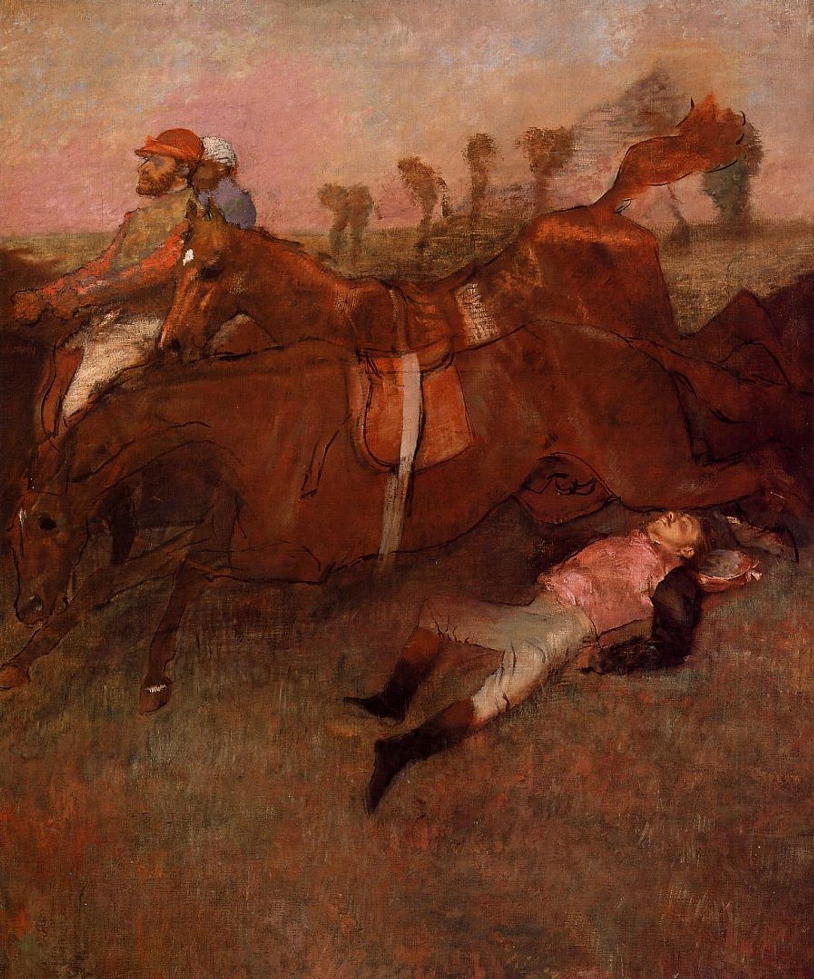 Scene from the Steeplechase - the Fallen Jockey by Edgar Degas