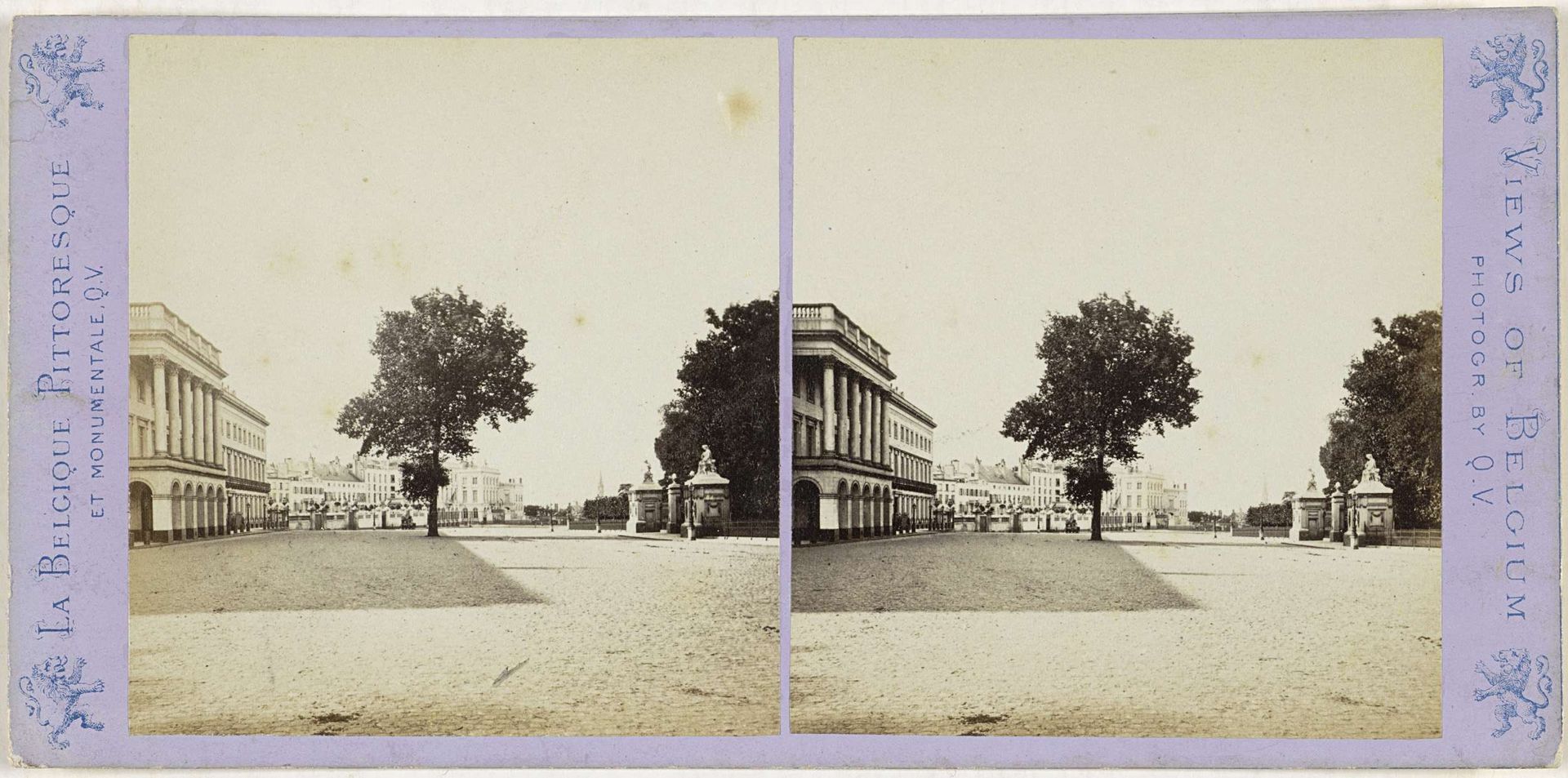 Gezicht op het Paleizenplein met links het Koninklijk Paleis van Brussel by Jules Hippolyte Quéval