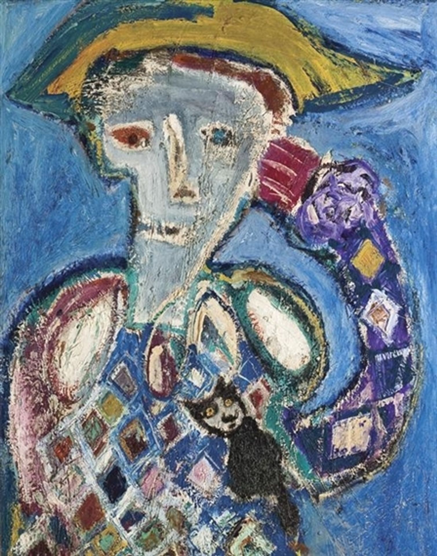 Harlequin and Cat (Charlie Chaplin) by Gandy Brodie