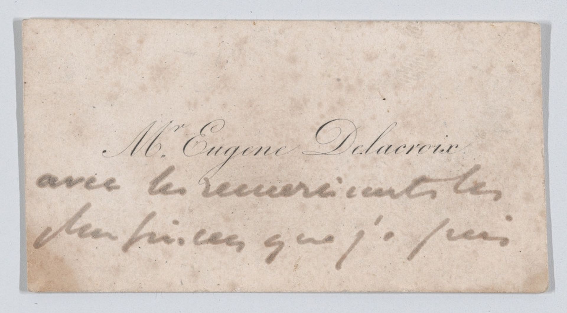 Eugène Delacroix, calling card by Anonymous