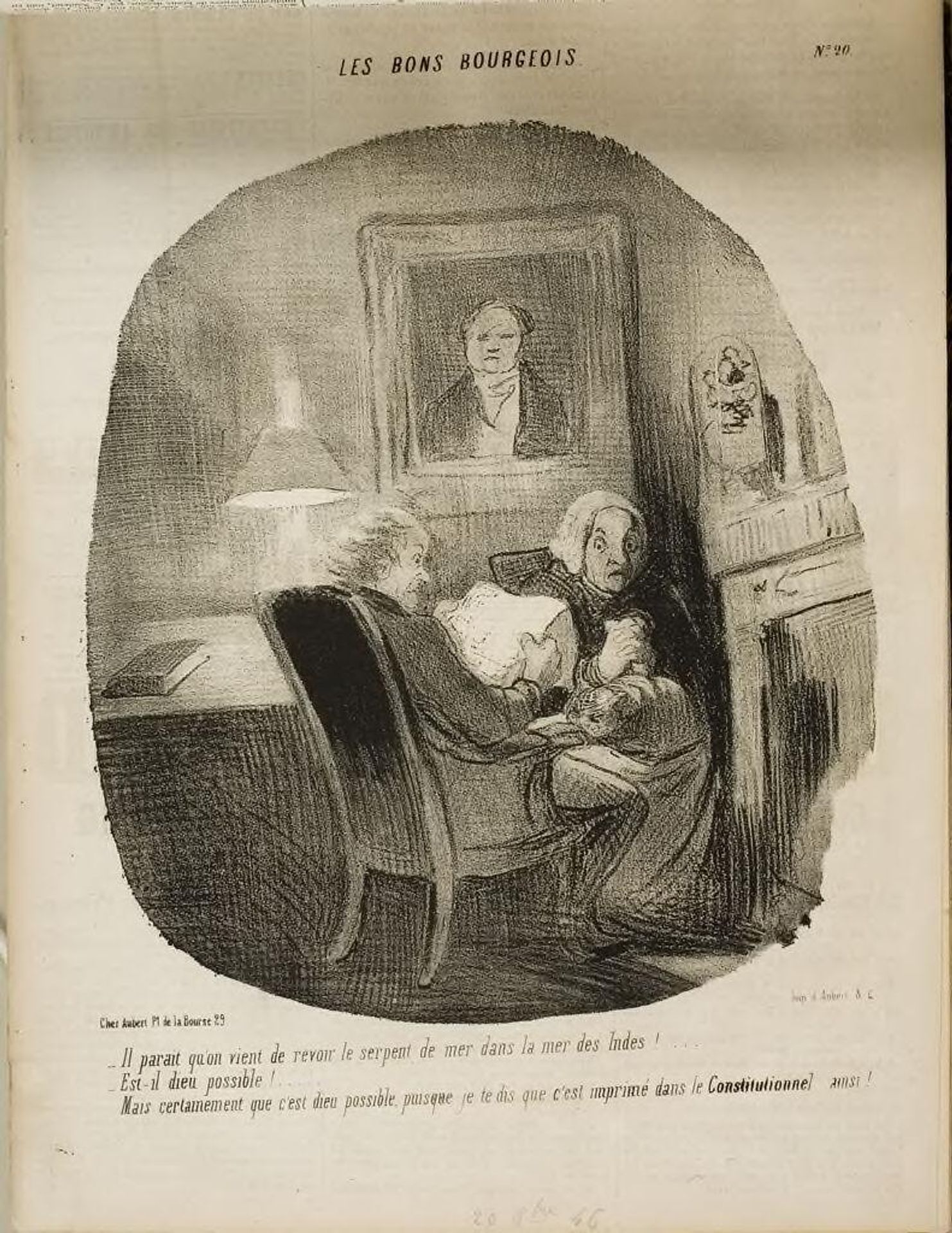 "It seems as if they have sighted the Sea Serpent again..." by Honoré Daumier