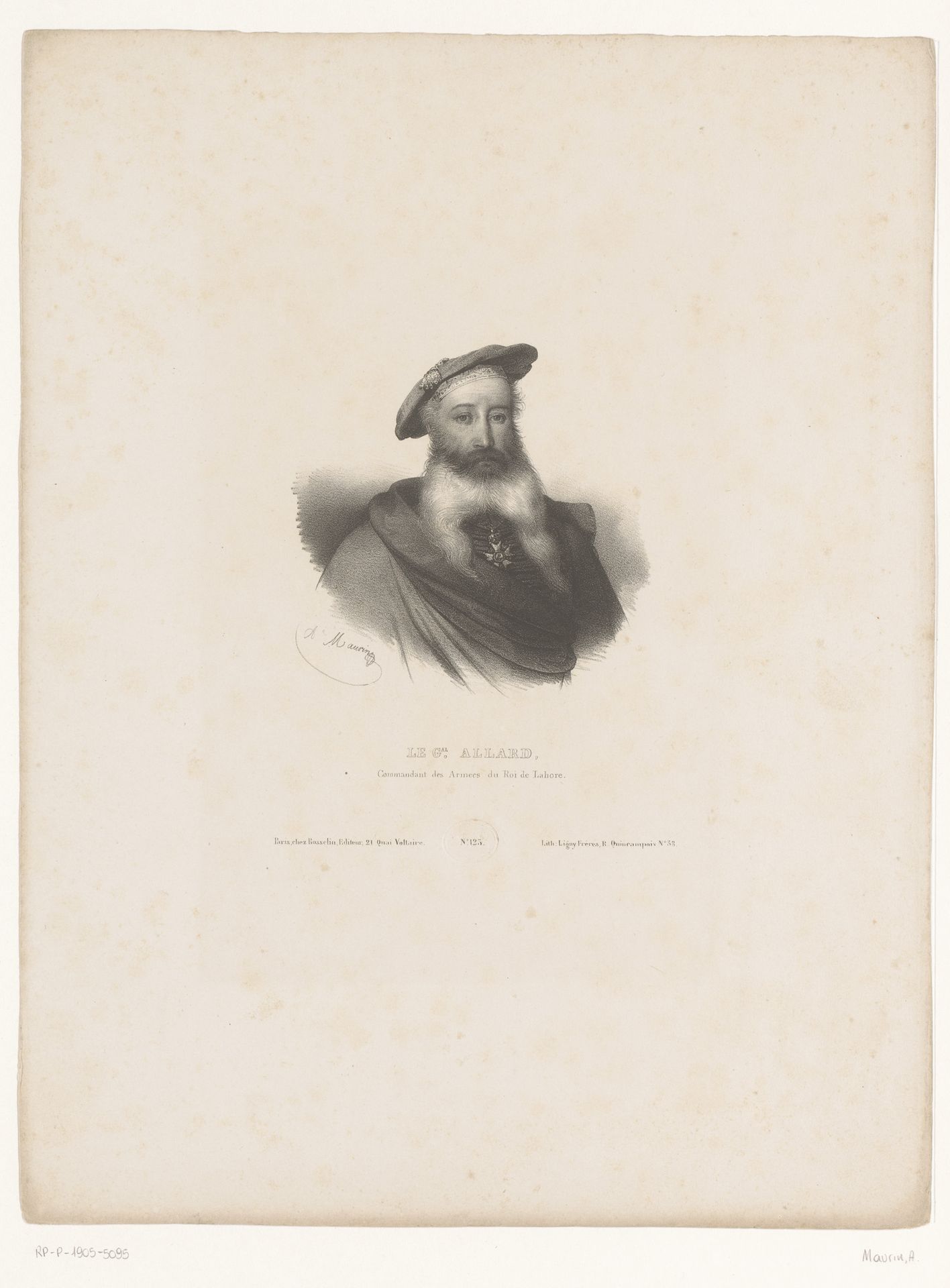 Portret van generaal Jean-François Allard by Antoine Maurin