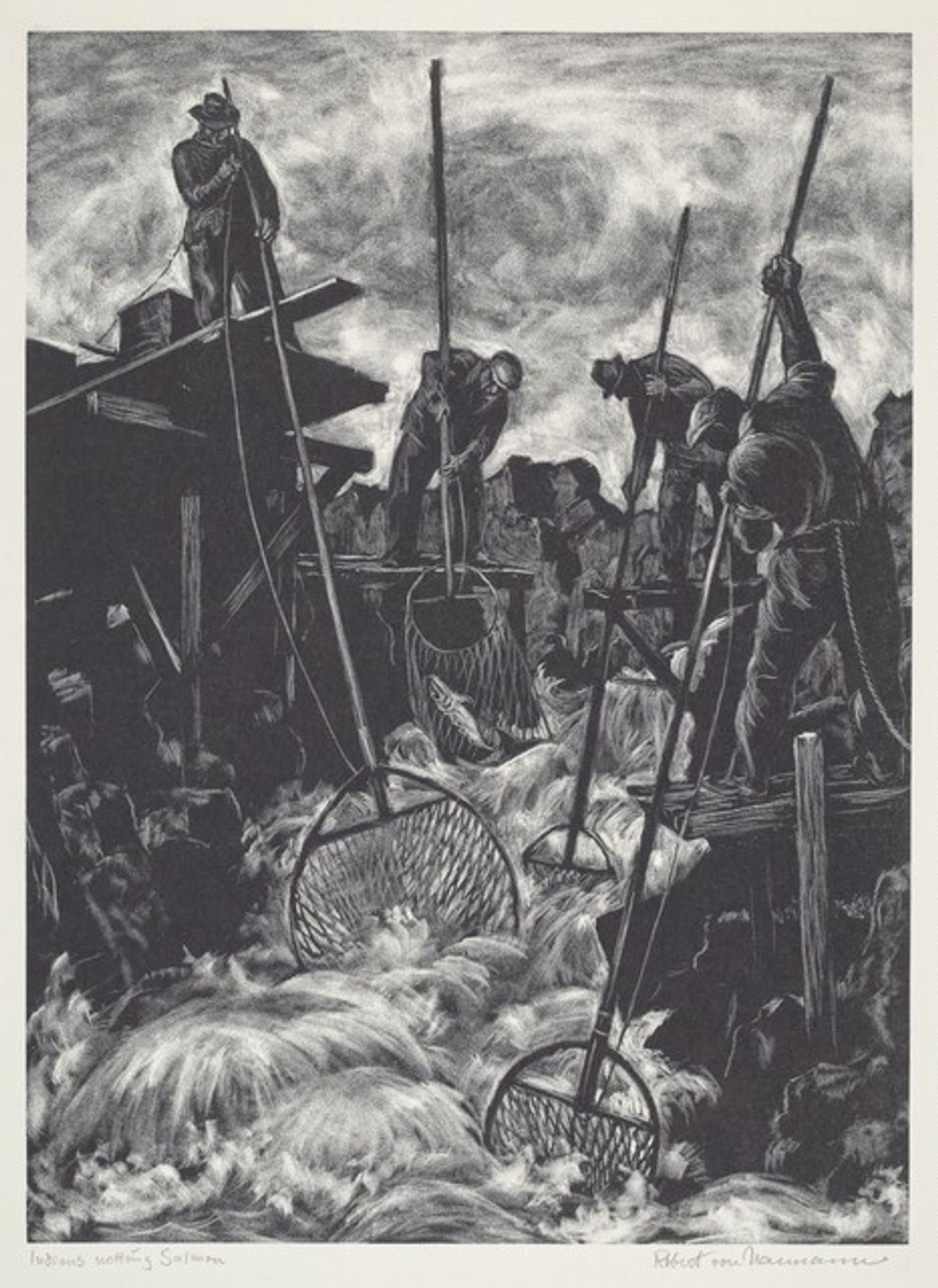 Indians Netting Salmon by Robert von Neumann