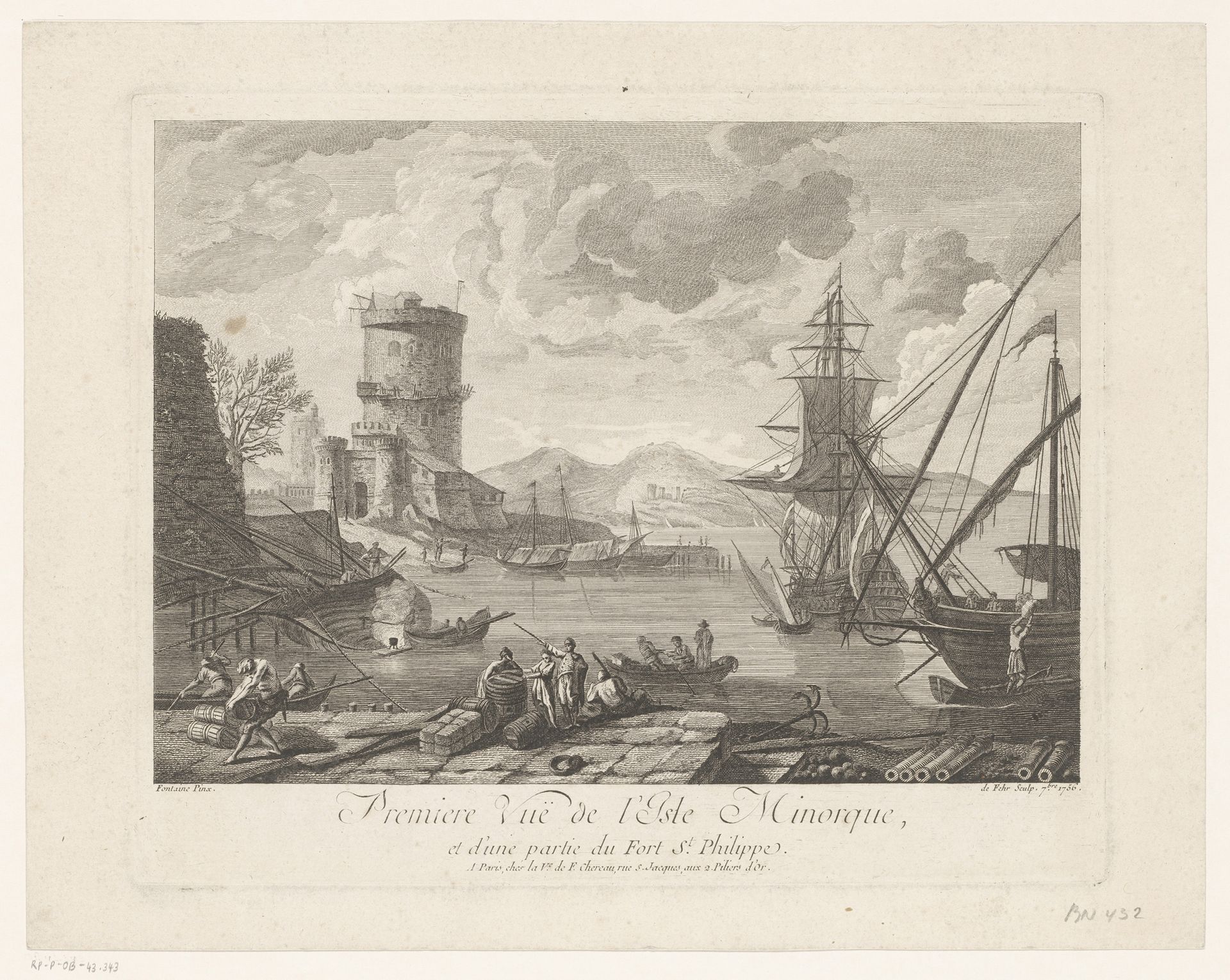 Gezicht op het kasteel van San Felipe in Minorca by A.J. Defehrt