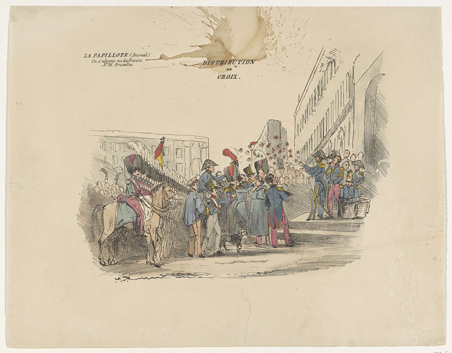 Spotprent op de verdeling van Belgische erekruizen, 1834 by Anonymous