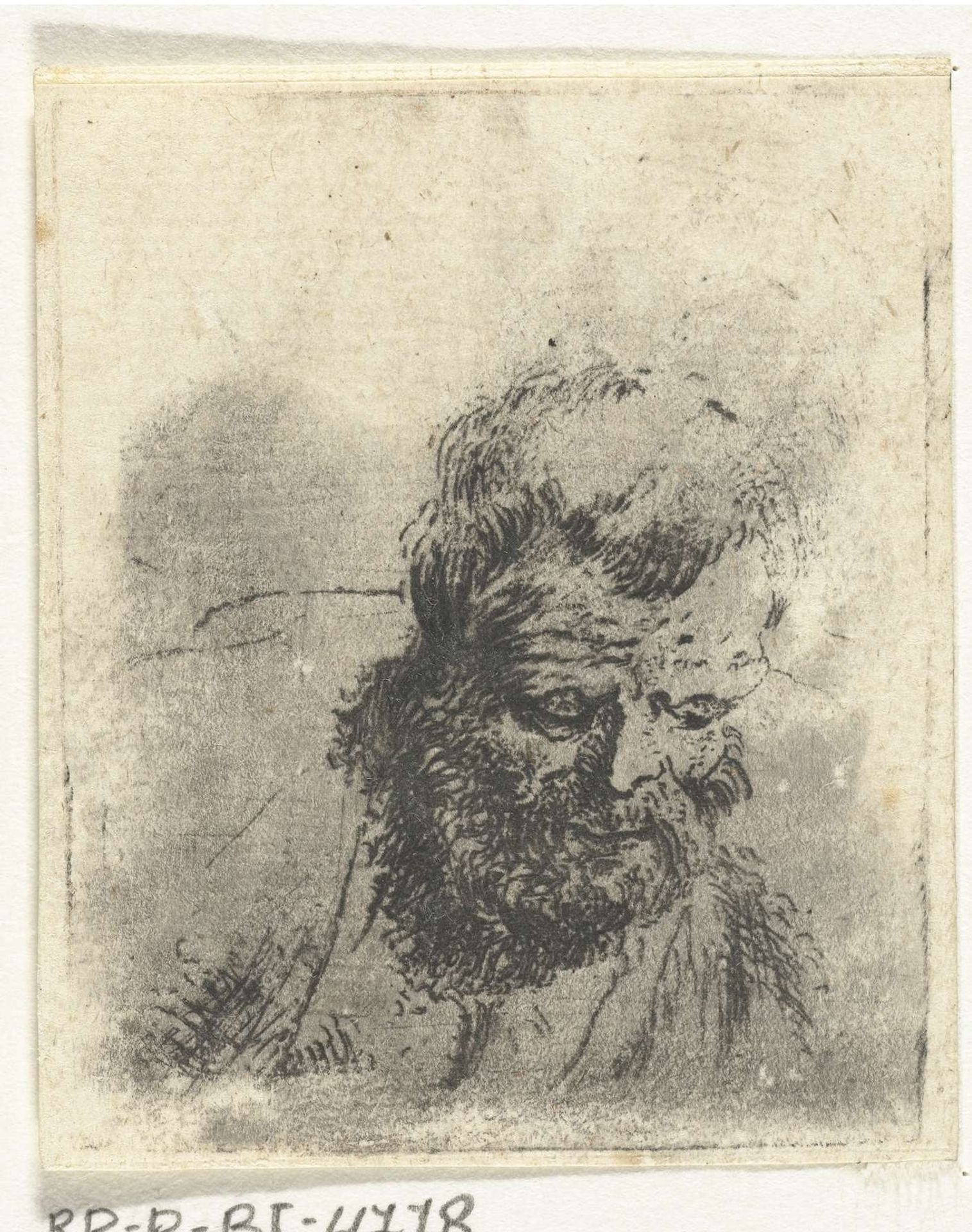 Hoofd van oude man met baard by Dirck de Bray