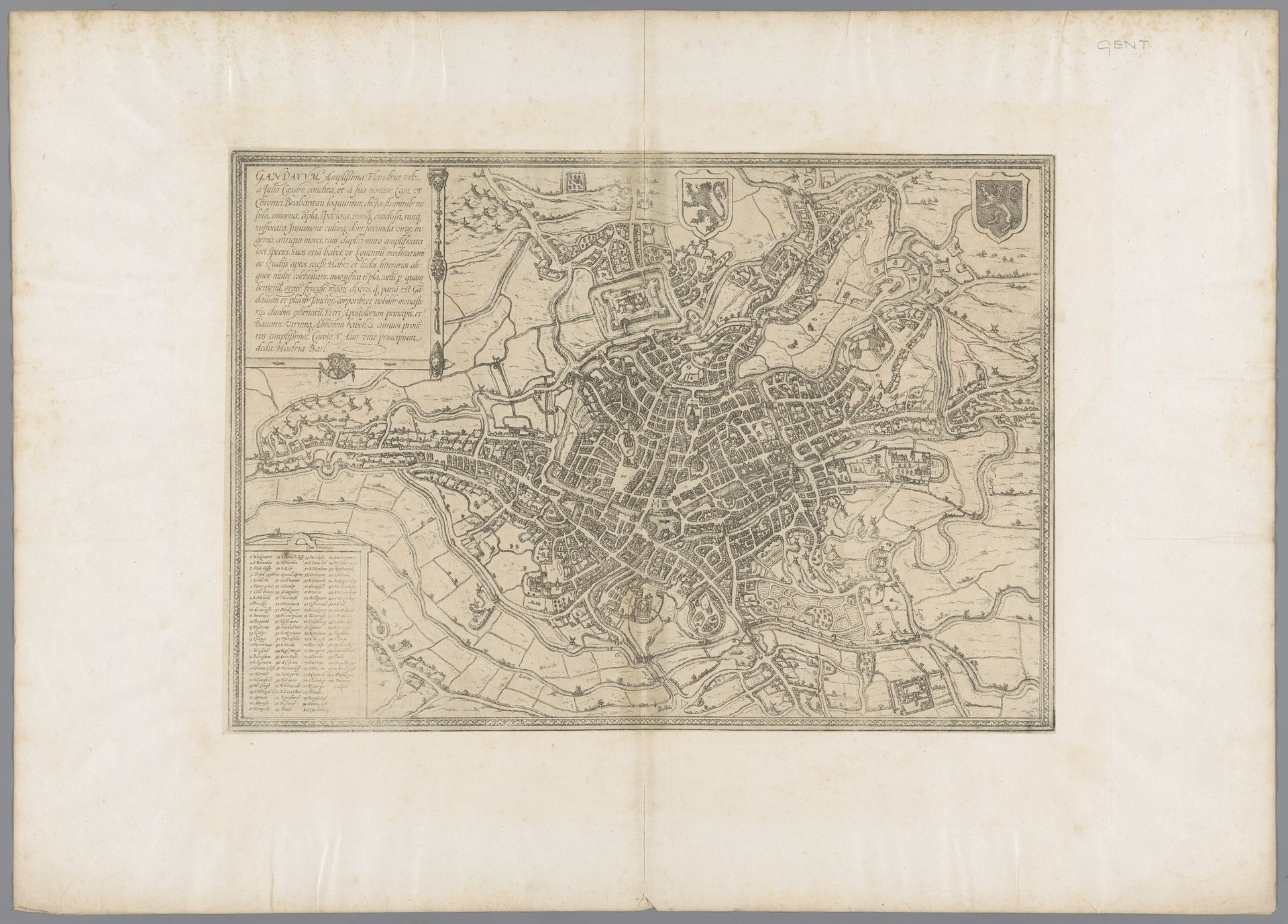 Plattegrond van Gent by Frans Hogenberg