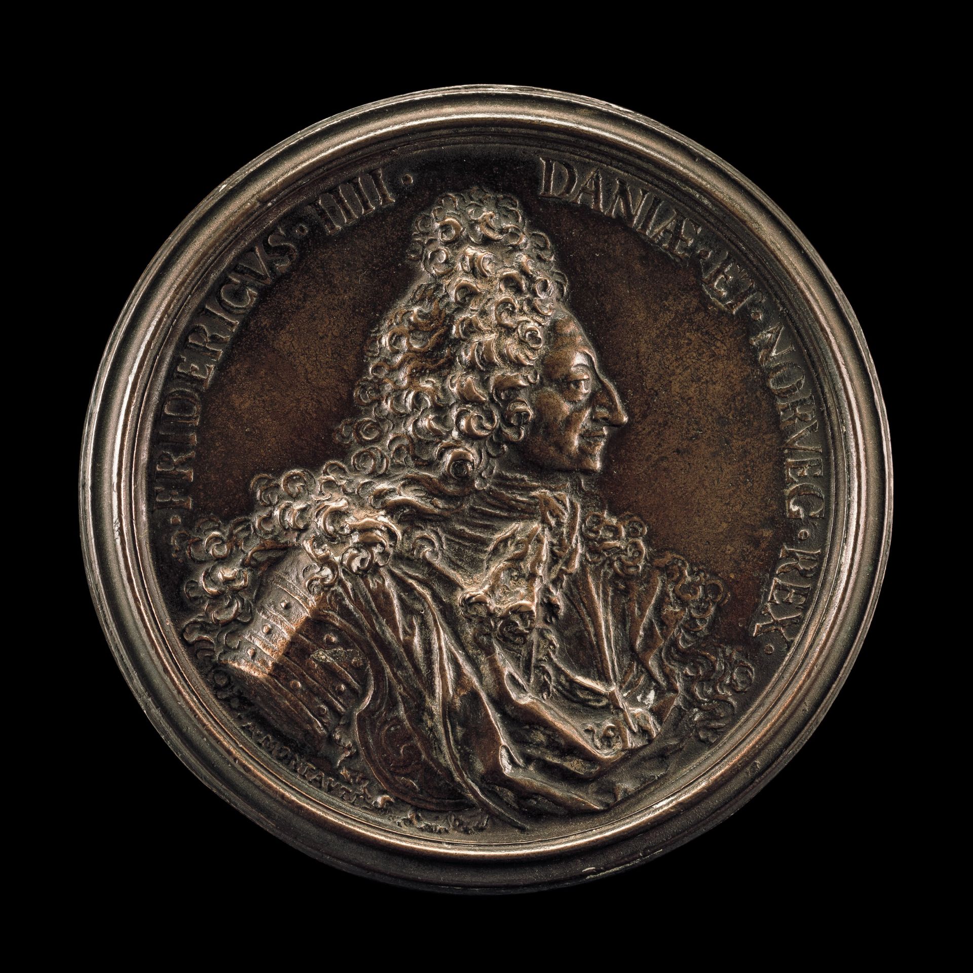 Frederick IV, 1671-1730, King of Denmark and Norway 1699 [obverse] by Antonio Montauti