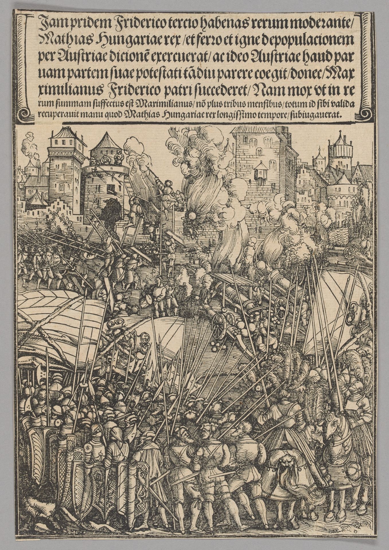Expulsion of the Hungarians, plate 13 from Historical Scenes from the Life of Emperor Maximilian I from the Triumphal Arch by Hans Springinklee