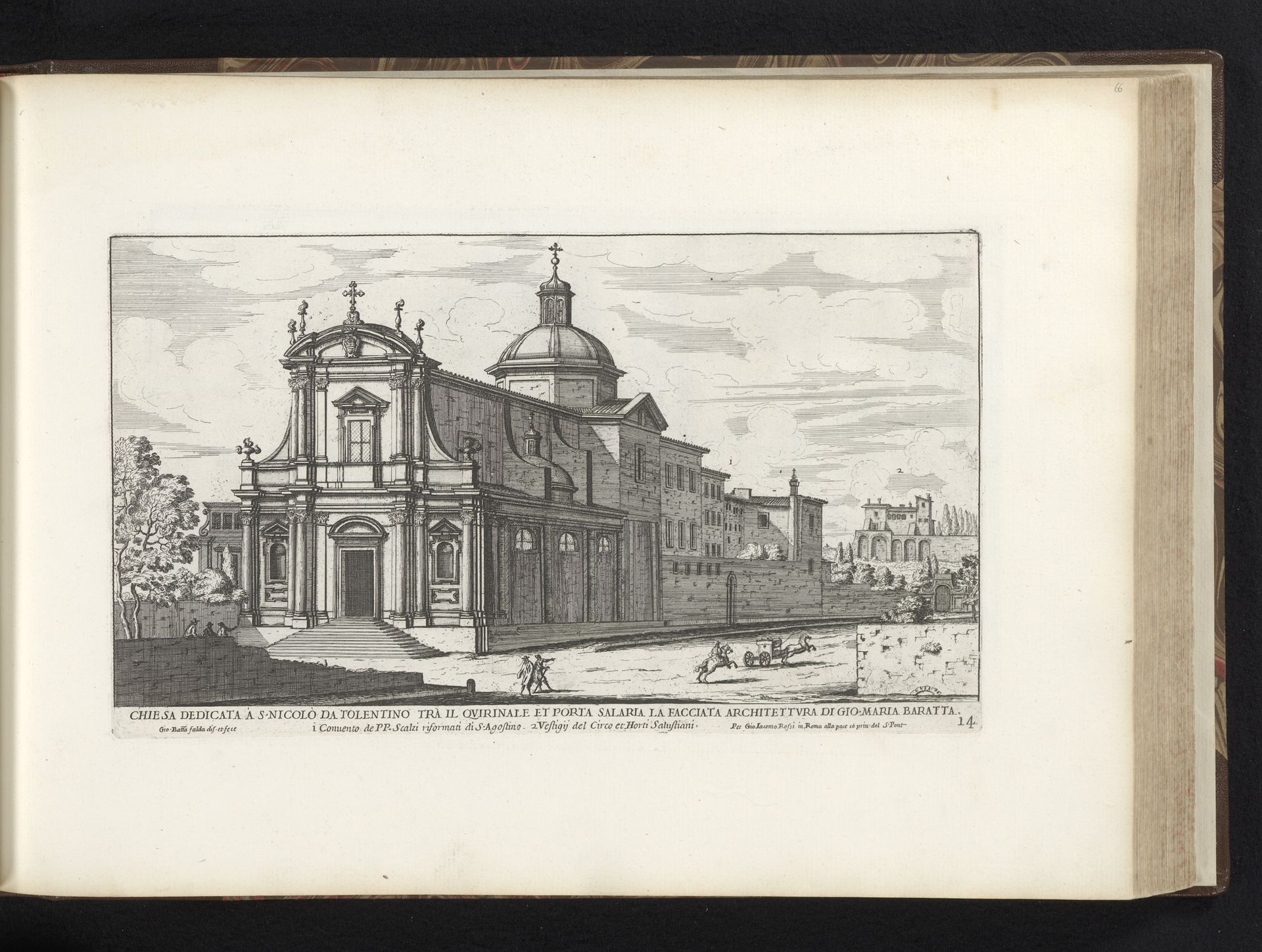 San Nicola da Tolentino te Rome by Giovanni Battista Falda