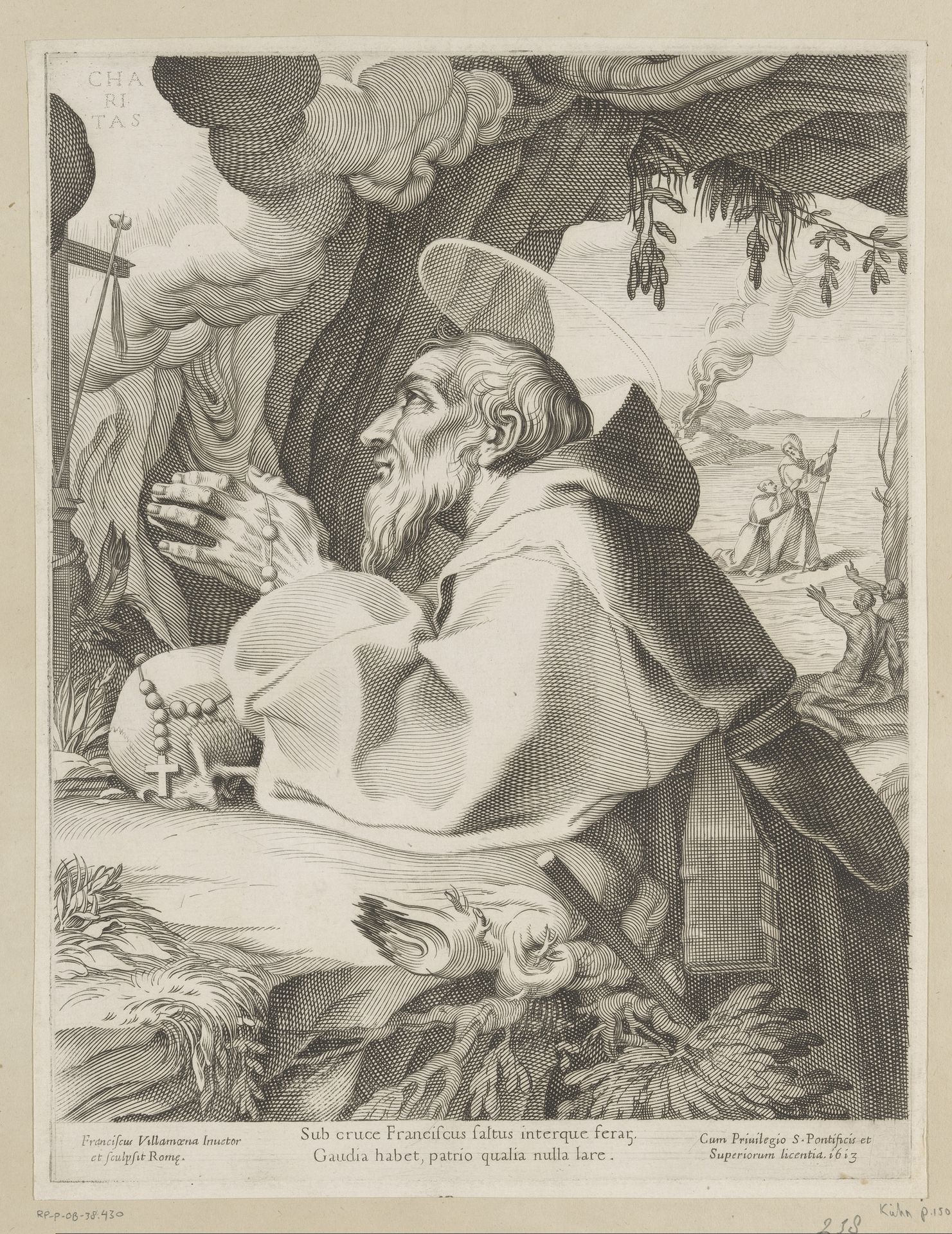 Heilige Franciscus van Assisi by Francesco Villamena
