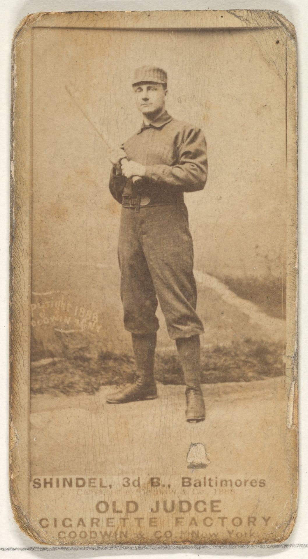 Shindle, 3rd Base, Baltimore Orioles, from the Old Judge series (N172) for Old Judge Cigarettes by Goodwin & Company