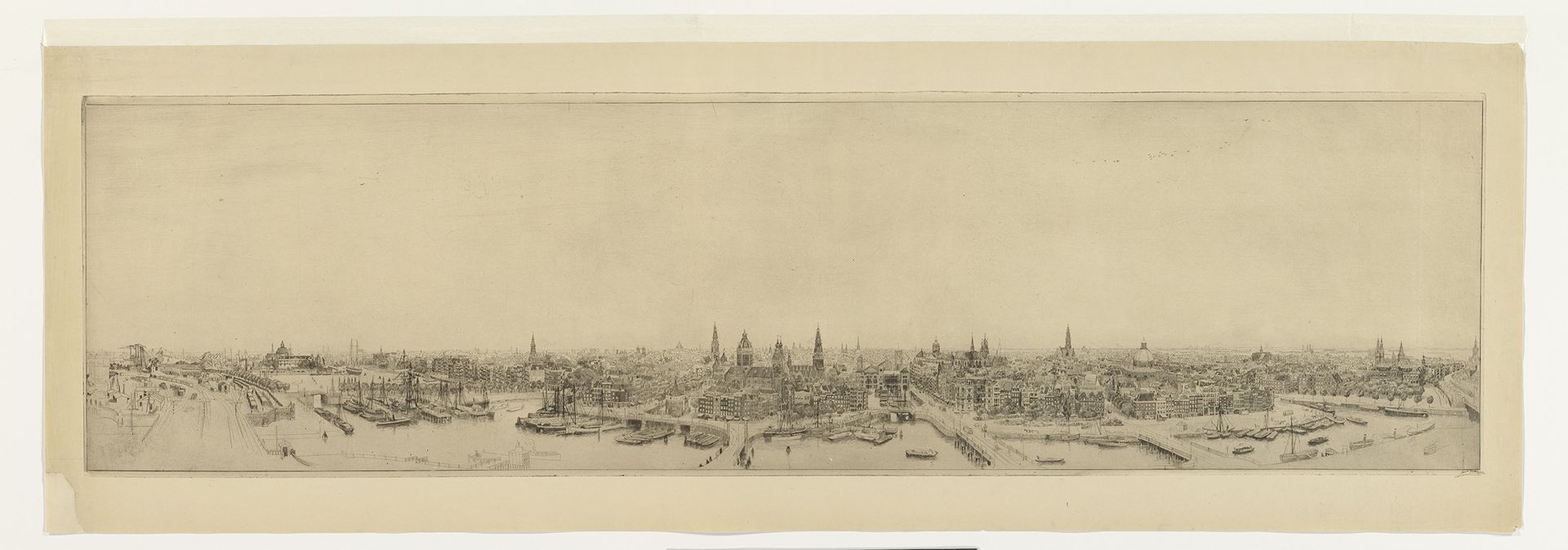 Gezicht op Amsterdam vanaf het IJ by Jan Boon