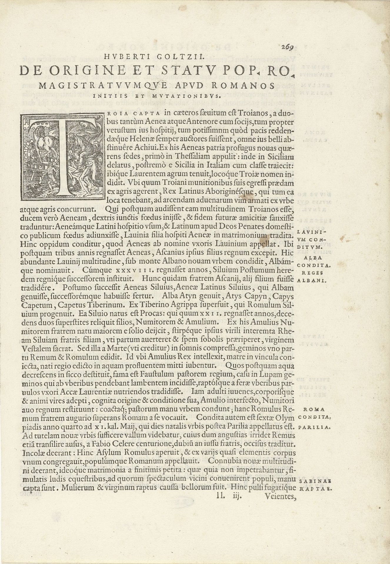 Tekstblad uit Fasti magistratuum et triumphorvum Romanorum, 1566 by Hubert Goltzius