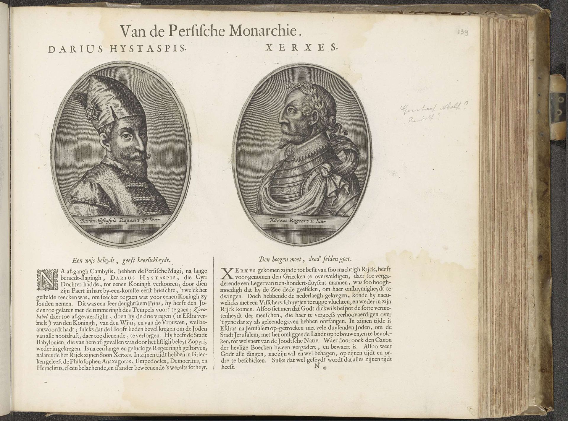 Portretten van de koningen Darius I en Xerxes I by Anonymous