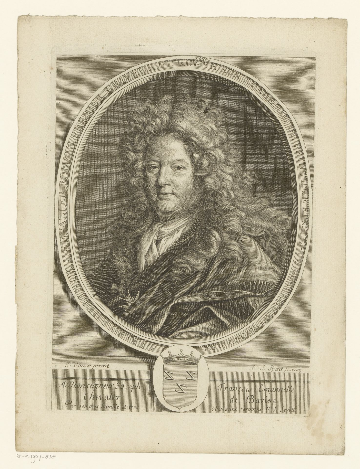 Portret van Gerard Edelinck by Franz Xaver Joseph Späth