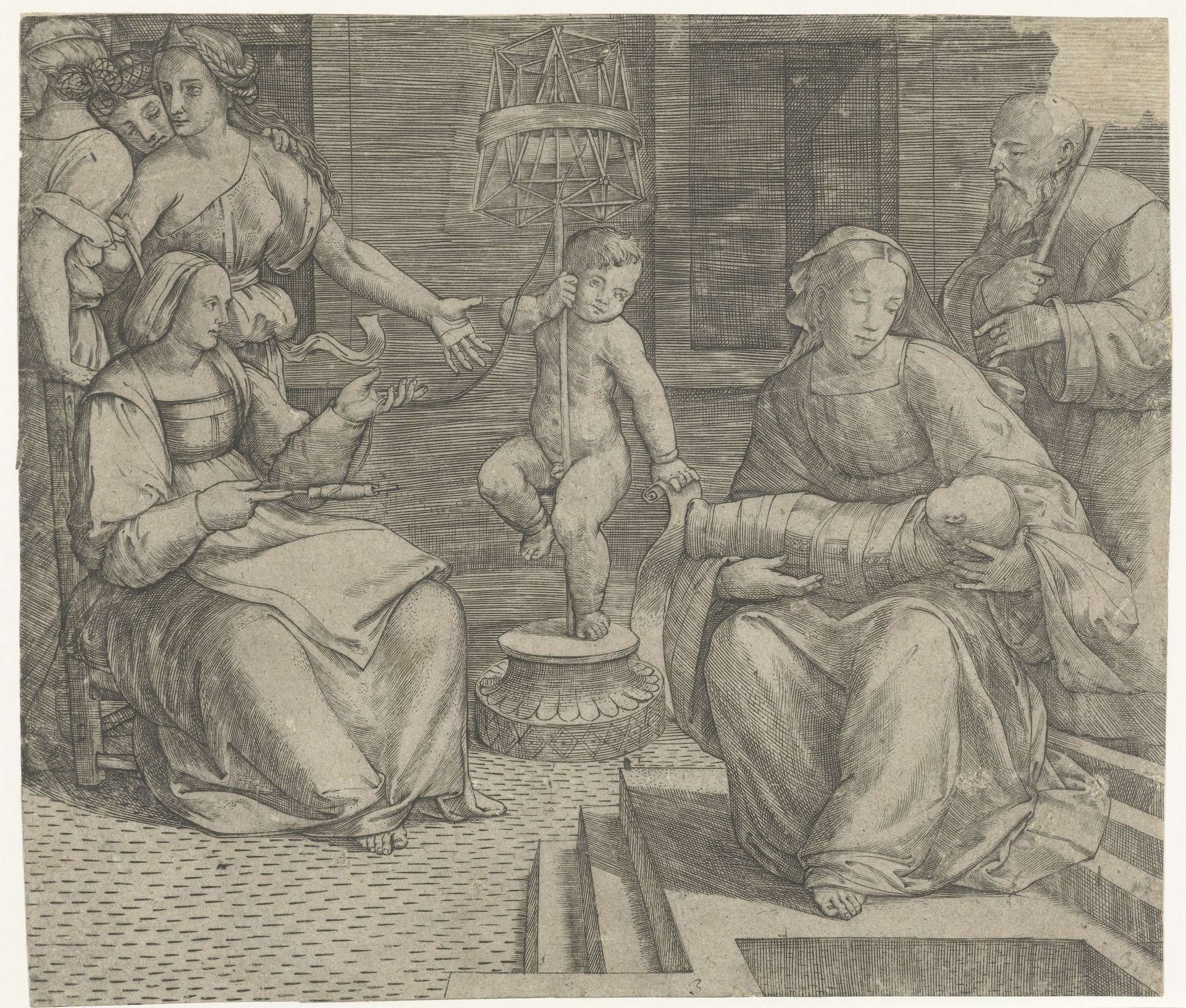 Heilige Familie met Elisabeth en Johannes de Doper by Giacomo Francia