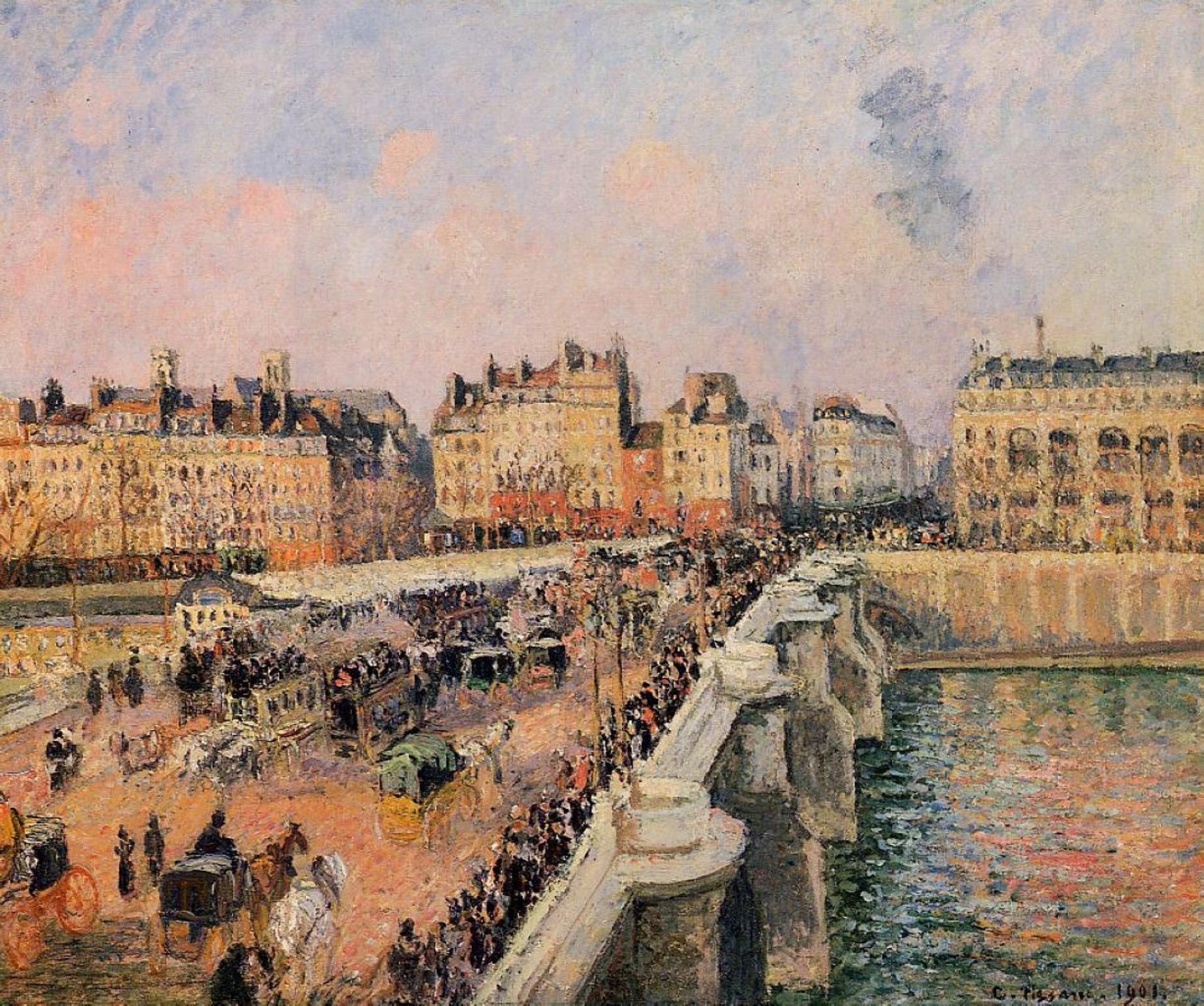 The Pont Neuf, Afternoon by Camille Pissarro