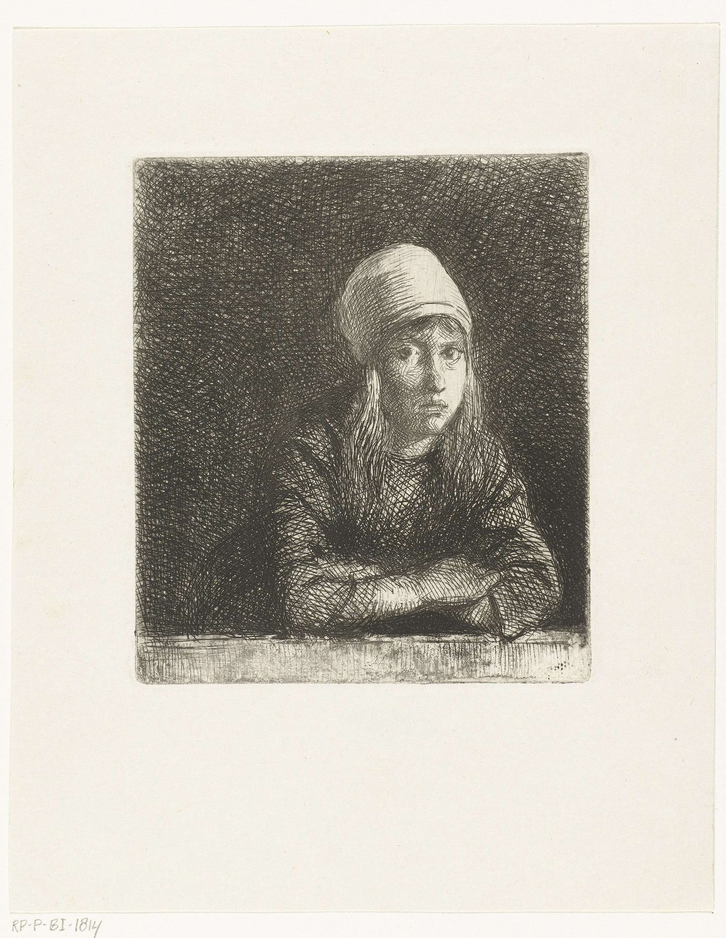 Meisje met hoofddoek, mogelijk in Marker klederdracht by Bernardus Johannes Blommers