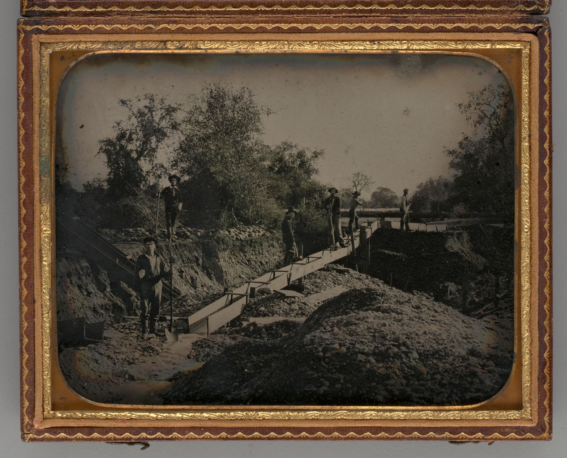 Untitled (Gold Mining Scene with Six Miners) by Anonymous