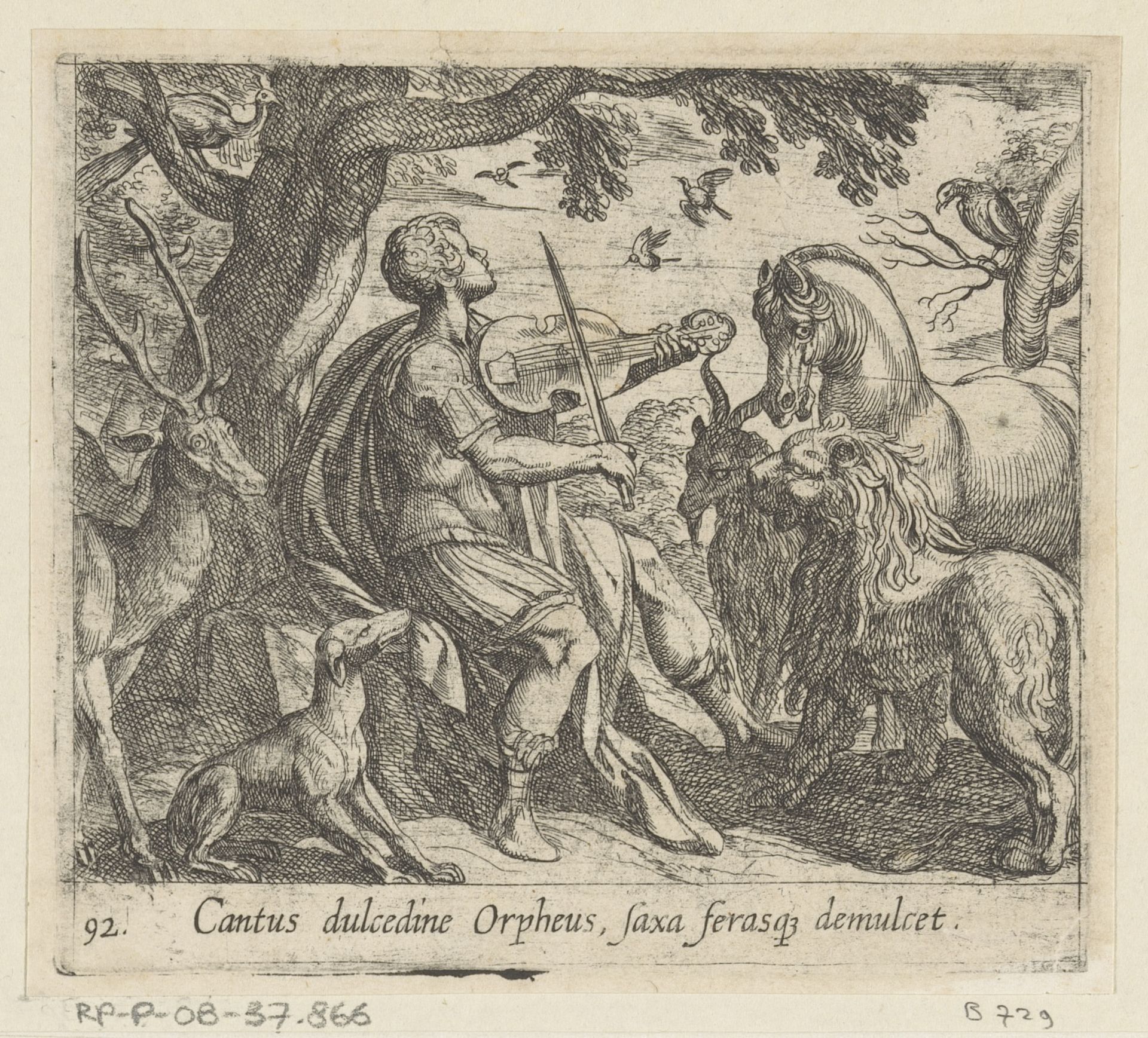Orpheus betovert de dieren met zijn muziek by Antonio Tempesta