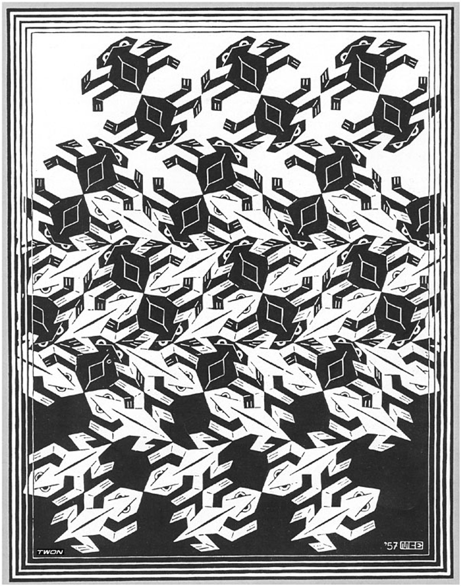 Regular Division of The Plane V by M.C. Escher