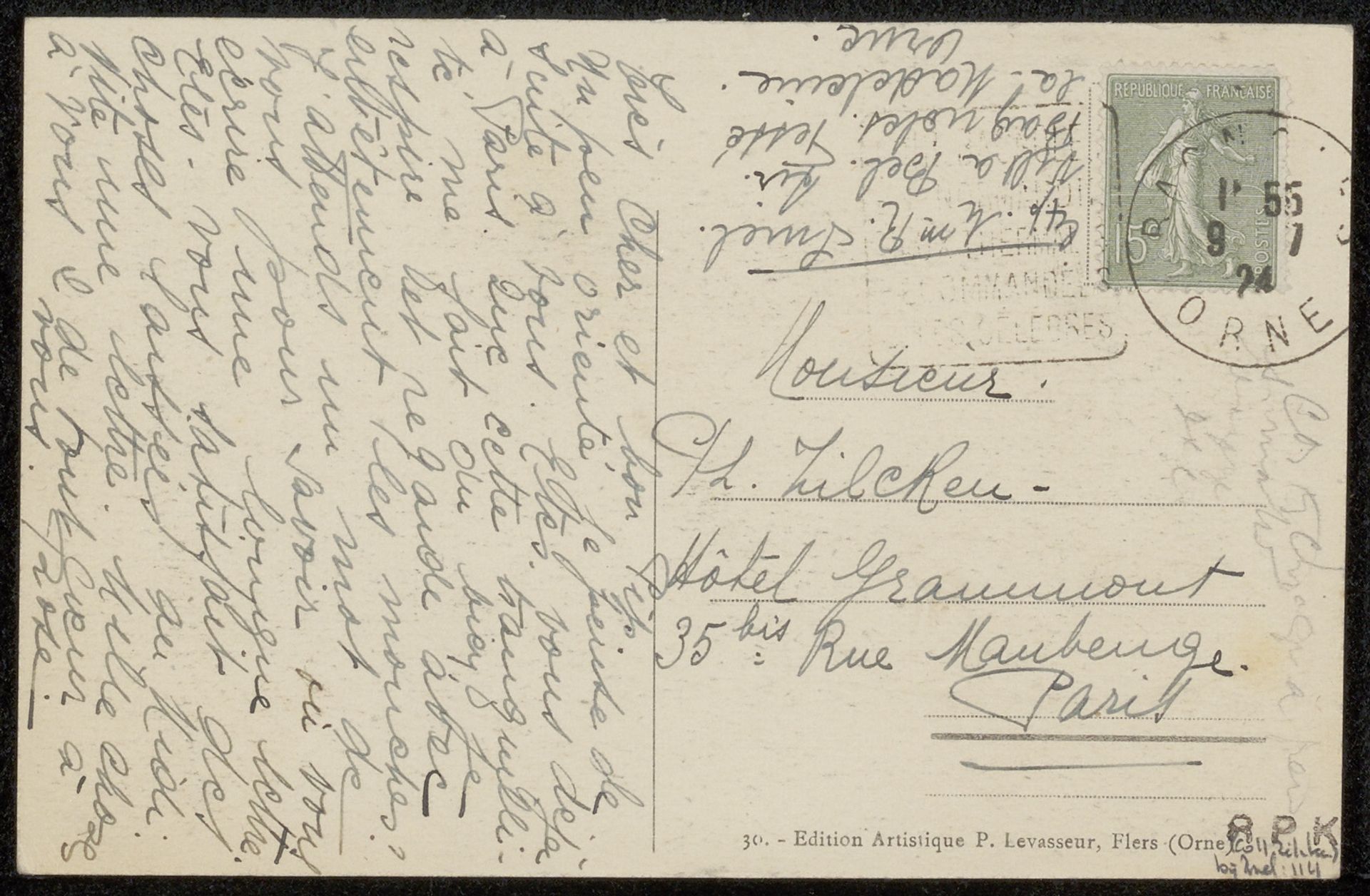 Prentbriefkaart aan Philip Zilcken by Rose Imel