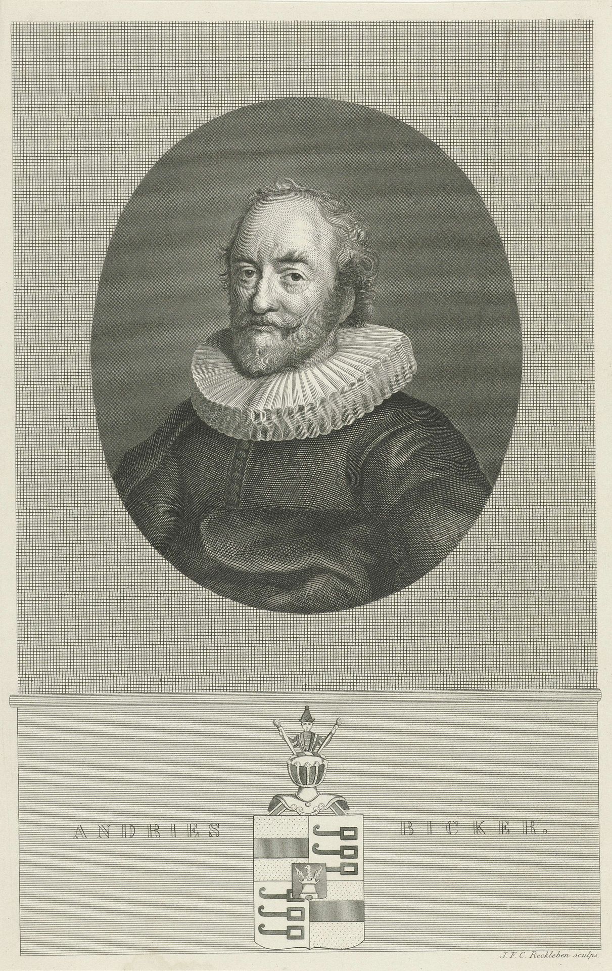 Portret van Andries Bicker by Jan Frederik Christiaan Reckleben