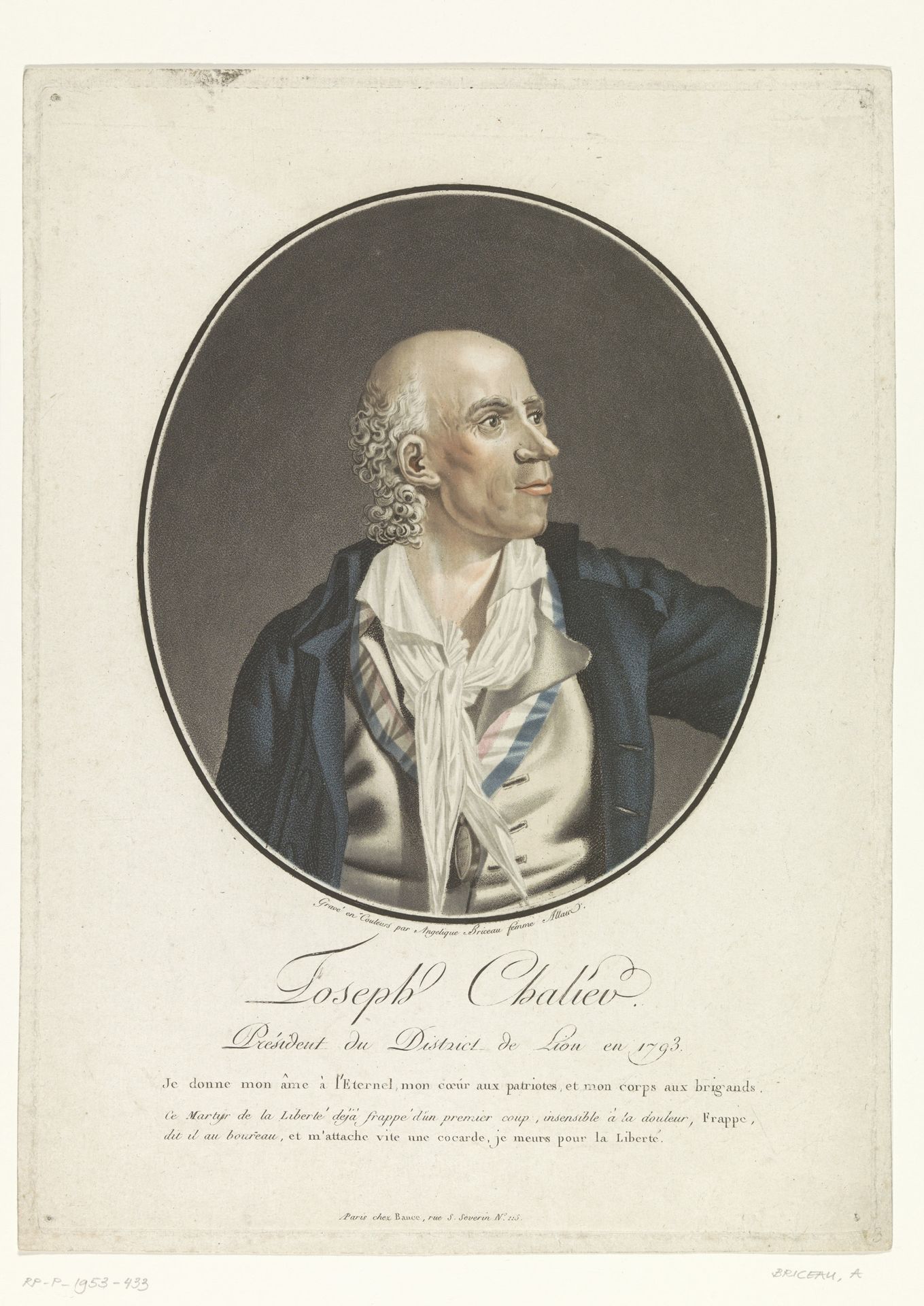 Portret van Joseph Chalier by Angélique Briceau