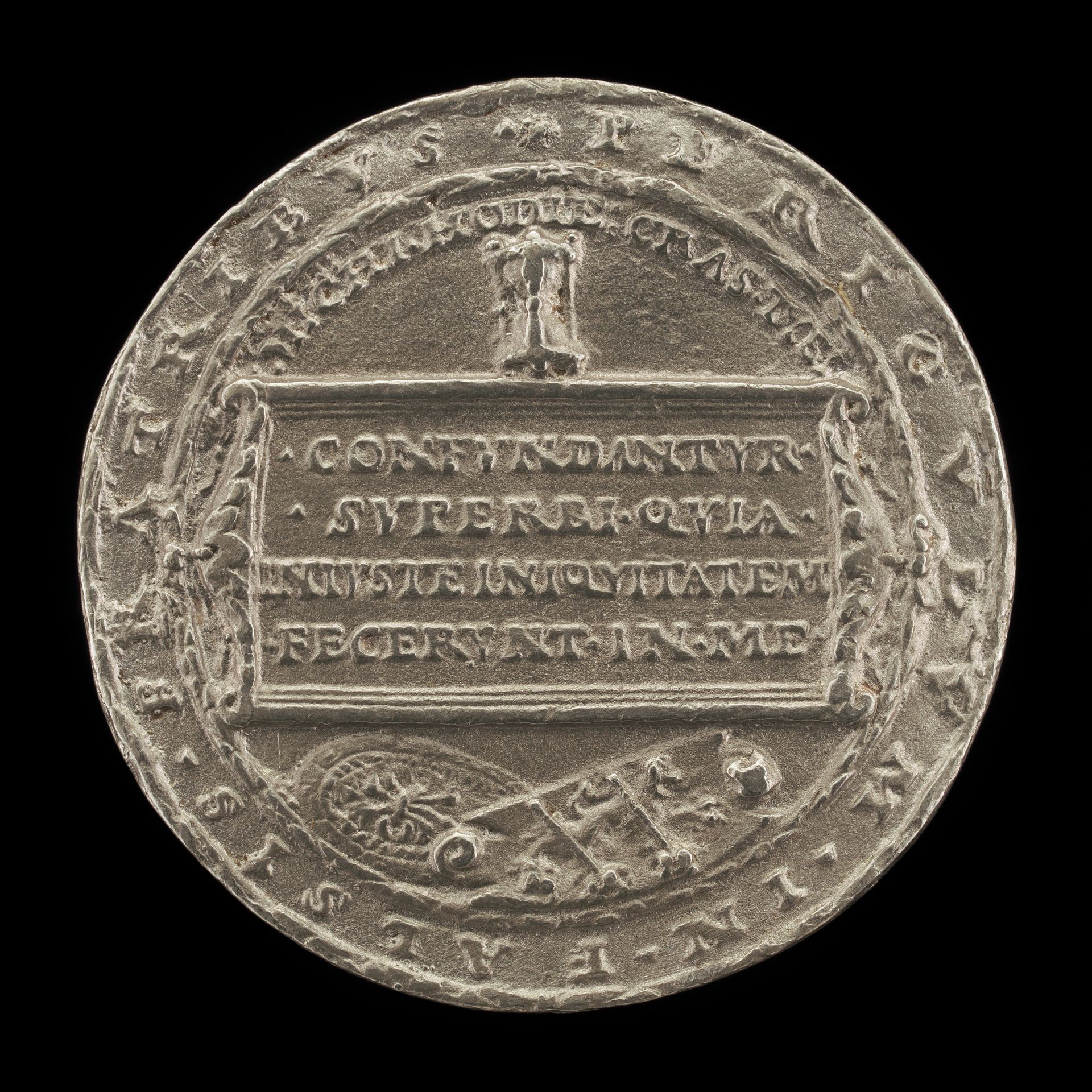 Hourglass on an Inscribed Tablet [reverse] by Matthes Gebel