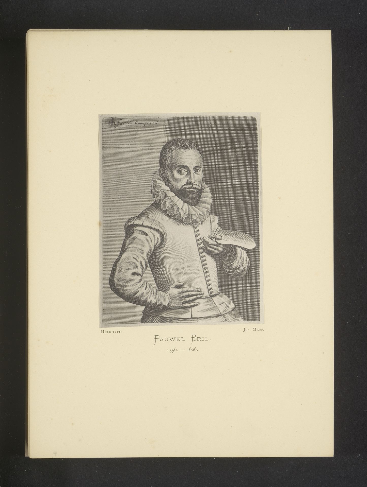 Reproductie van een gravure van een portret van Paul Bril door Hendrick Hondius by Joseph Maes