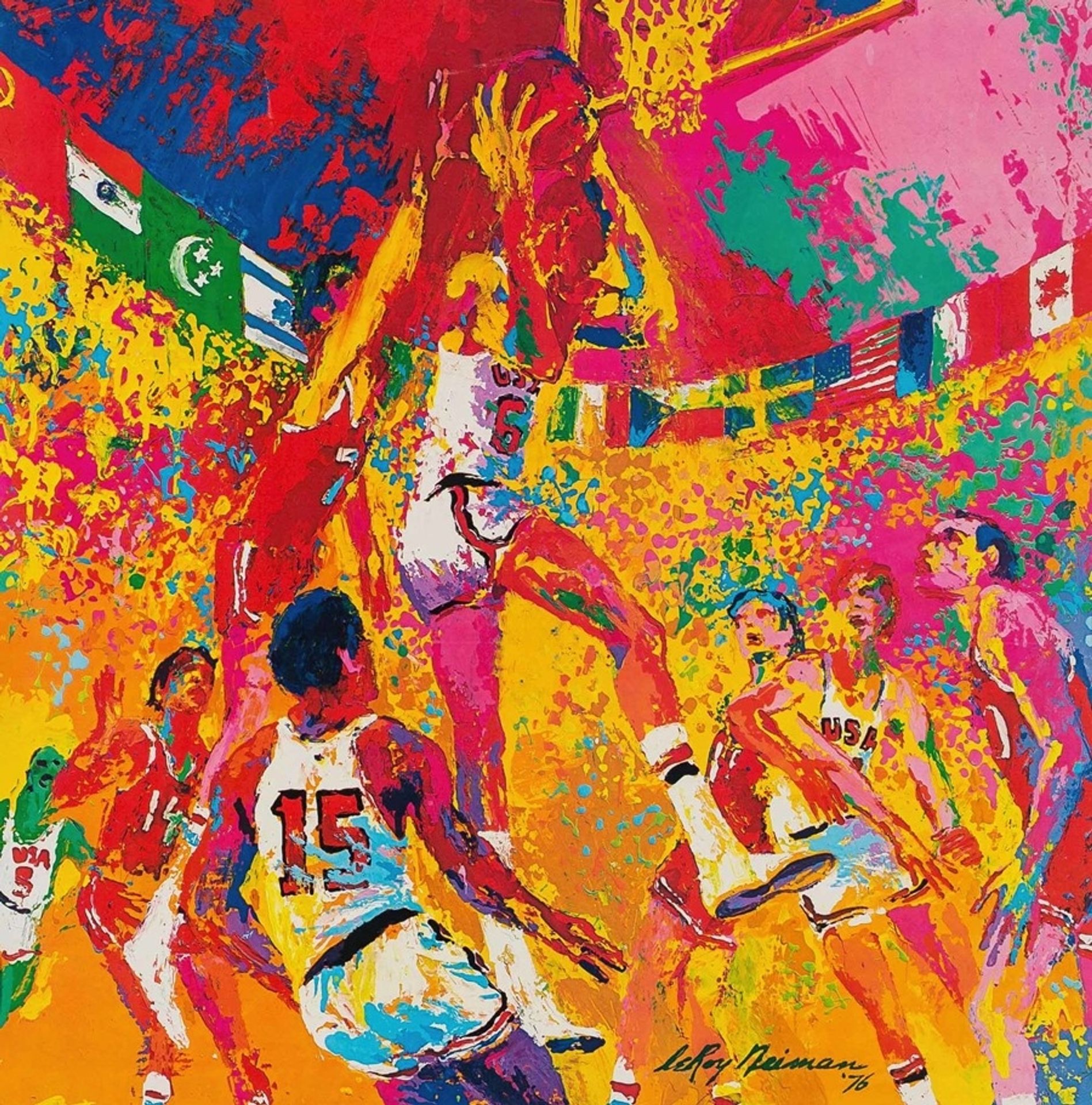 Burger King Olympic Basketball by LeRoy Neiman
