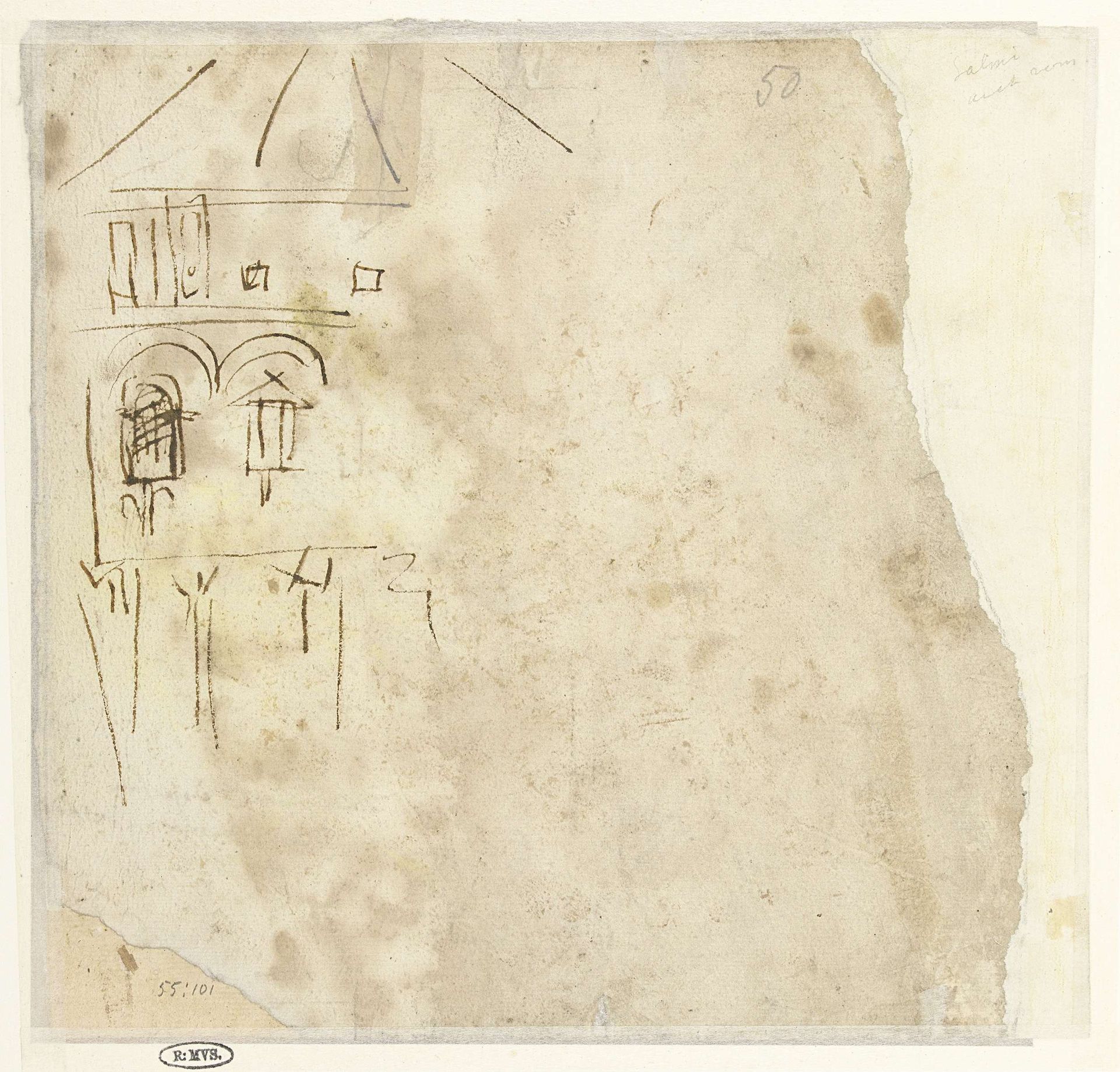 Schets van een polygonaal gebouw by Giuliano da Sangallo