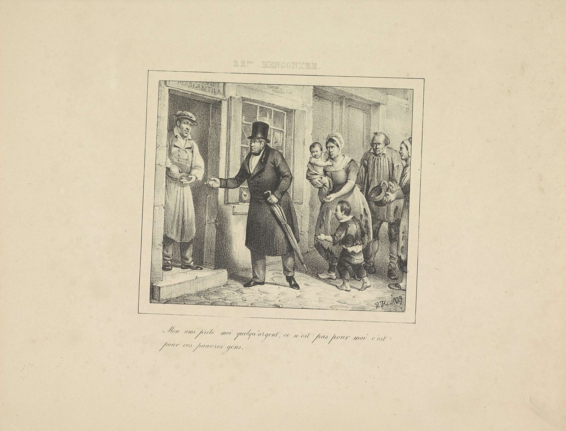 Koning Willem I leent geld voor de armen, 1829 by Jean-Louis Van Hemelryck