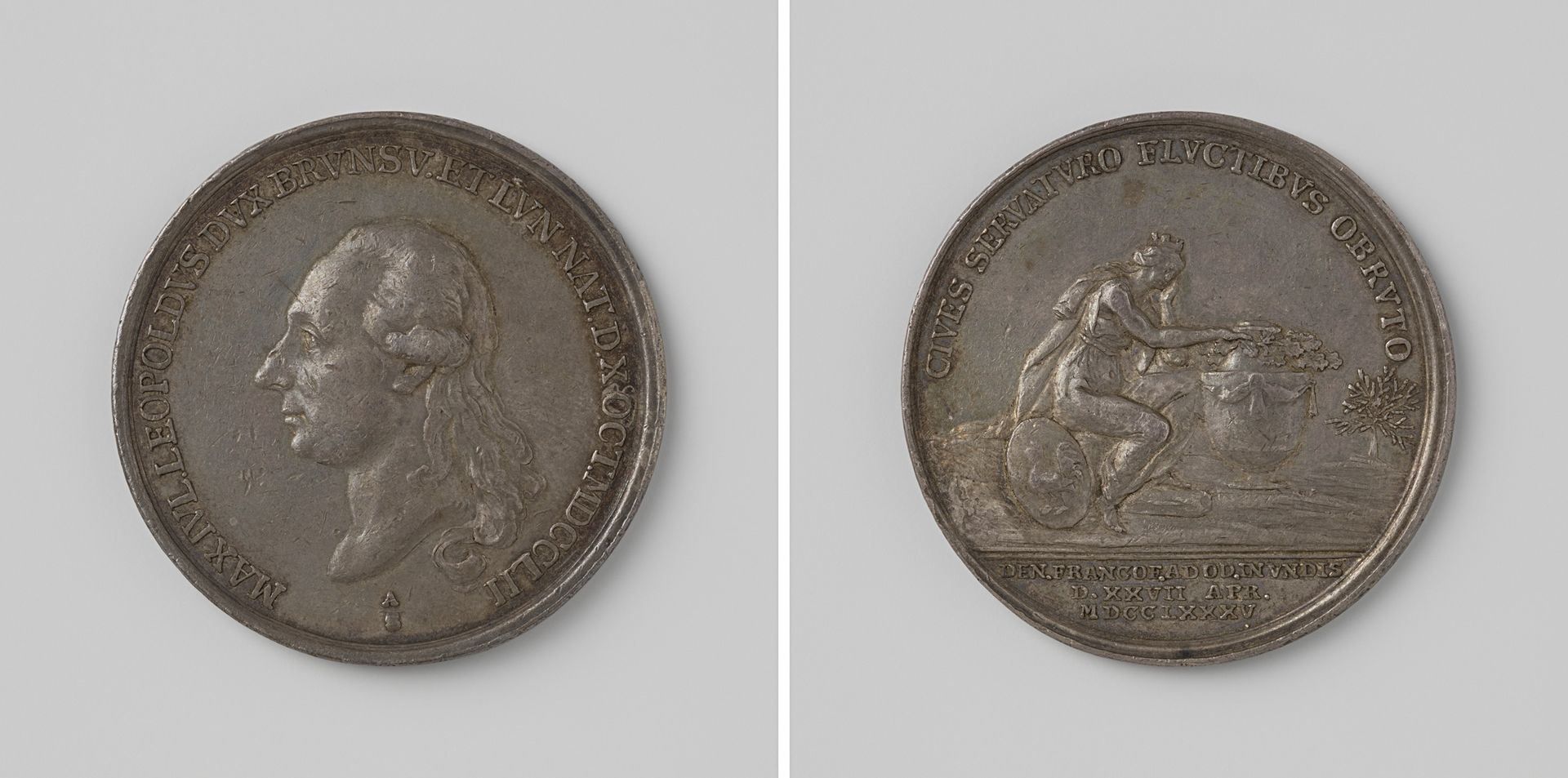 Overlijden van Maximiliaan Julius Leopold, hertog van Brunswijk, verdronken in de Oder tijdens overstromingen by Abraham Abramson