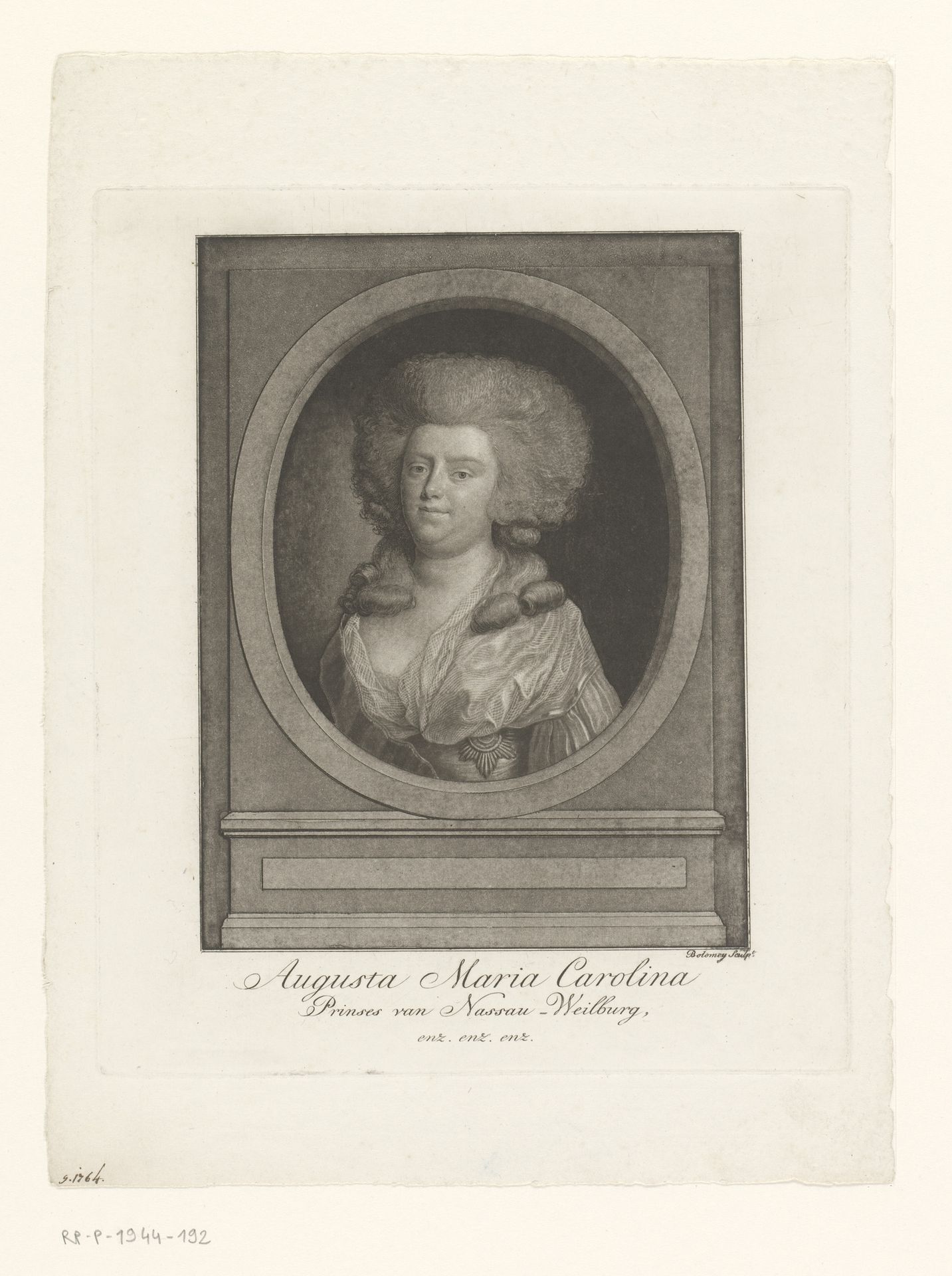 Portret van Augusta Maria Carolina van Nassau-Weilburg by Benjamin Samuel Bolomey